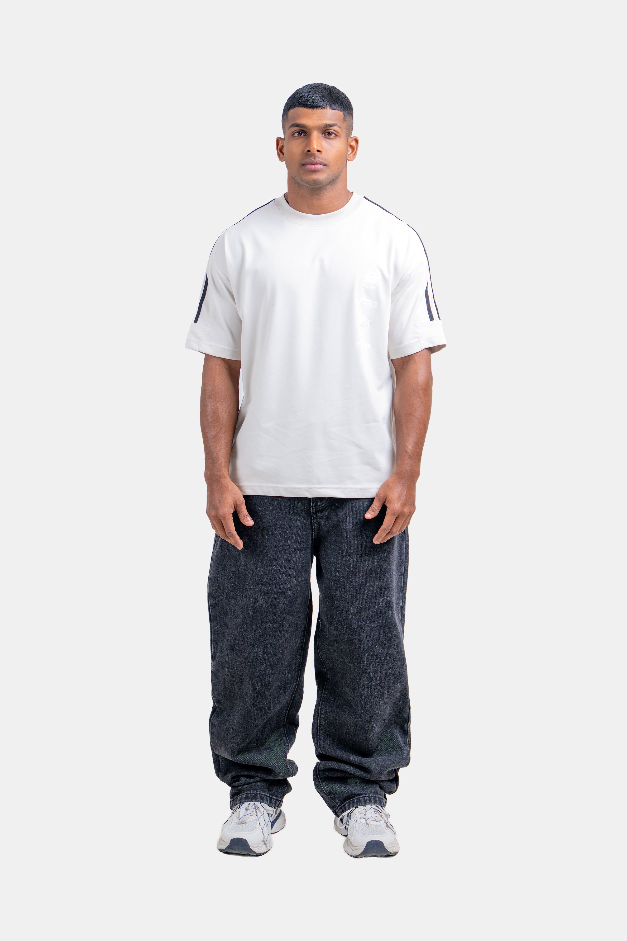 Hustle Men's Crew Neck T-Shirt - Off White