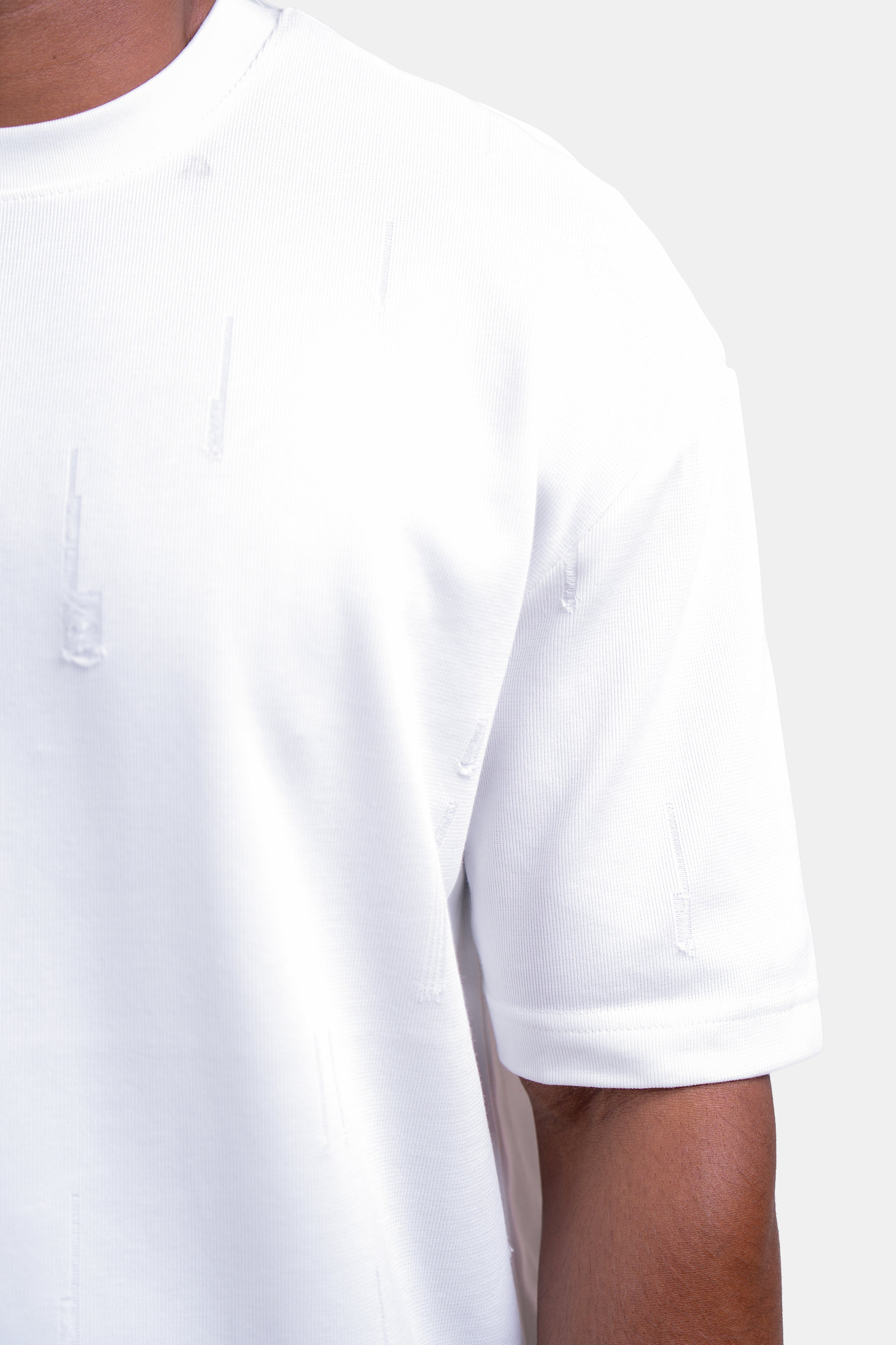 Hustle Men's Crew Neck T-Shirt - White & Black