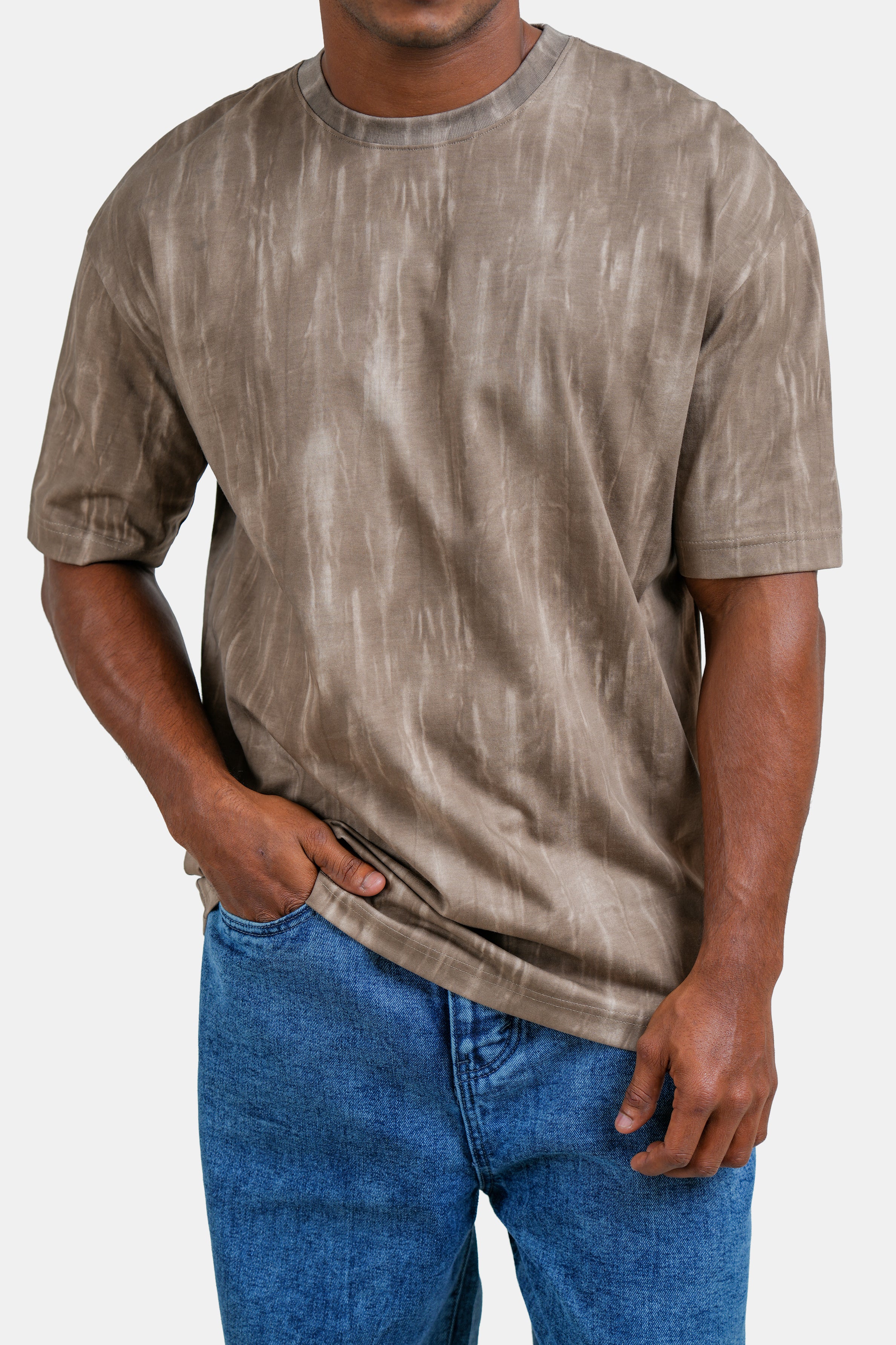 Hustle Men's Crew Neck T-Shirt - Black, Brown & Gray