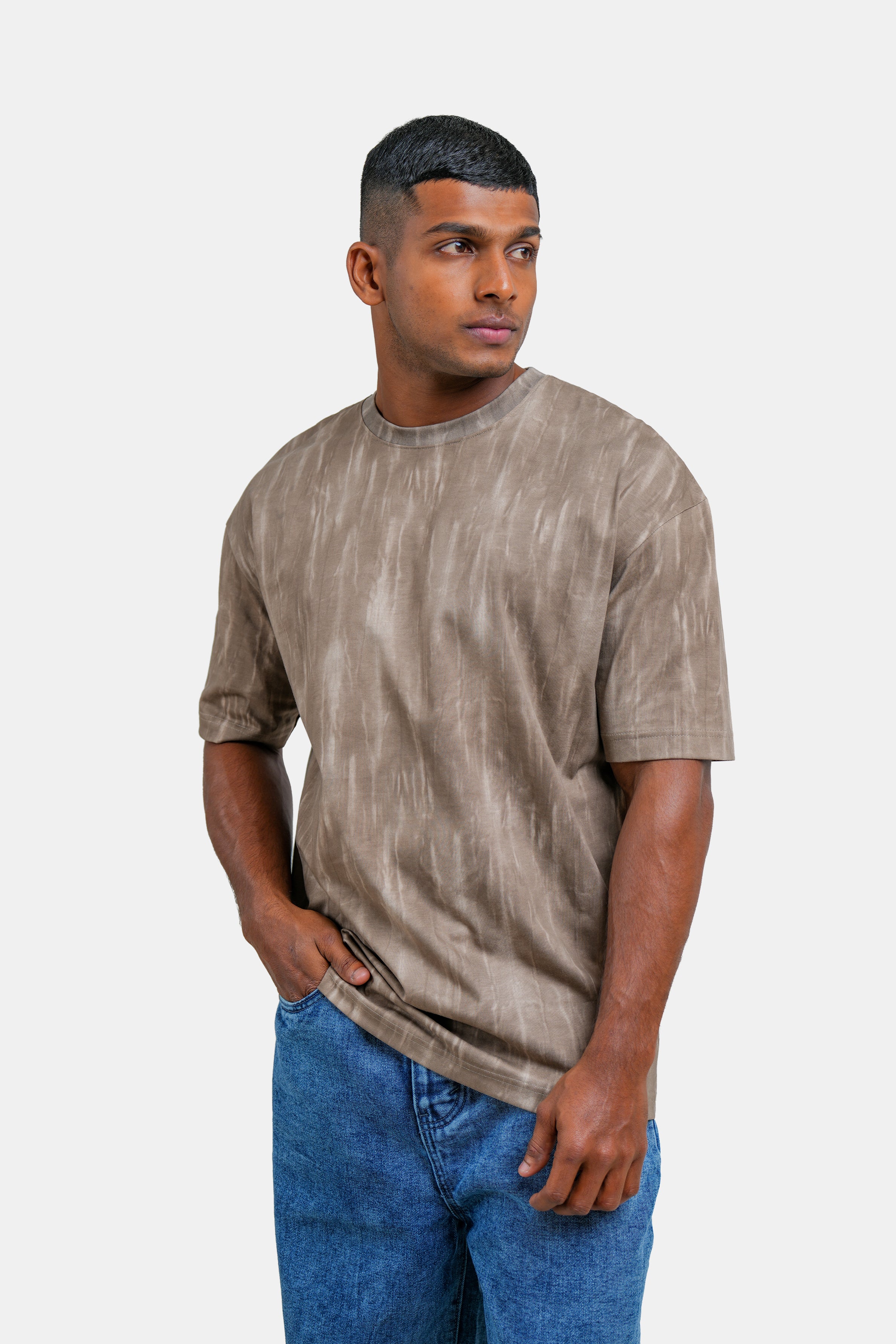 Hustle Men's Crew Neck T-Shirt - Black, Brown & Gray