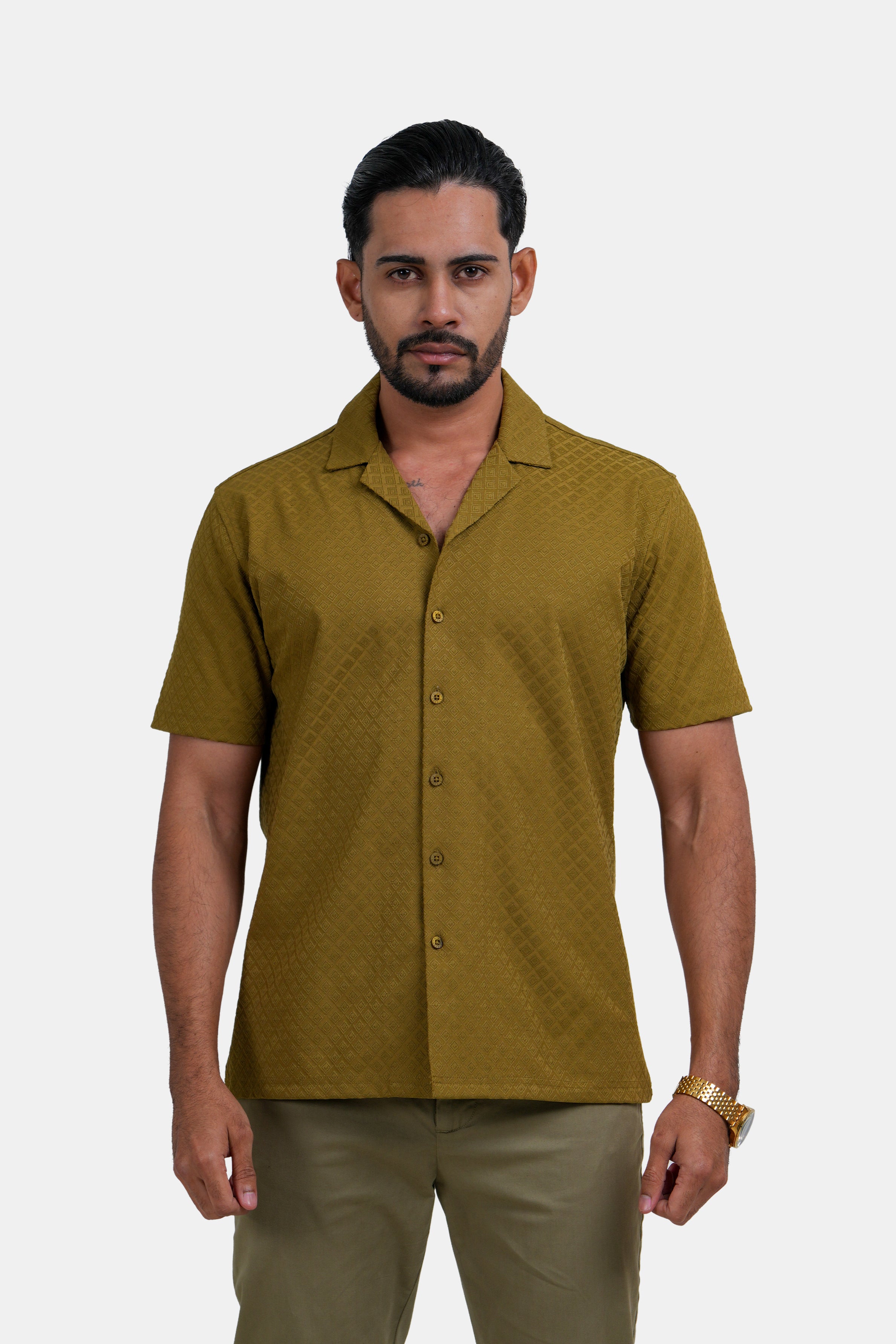King Street Men’s Slim Fit Short Sleeve Casual Shirt