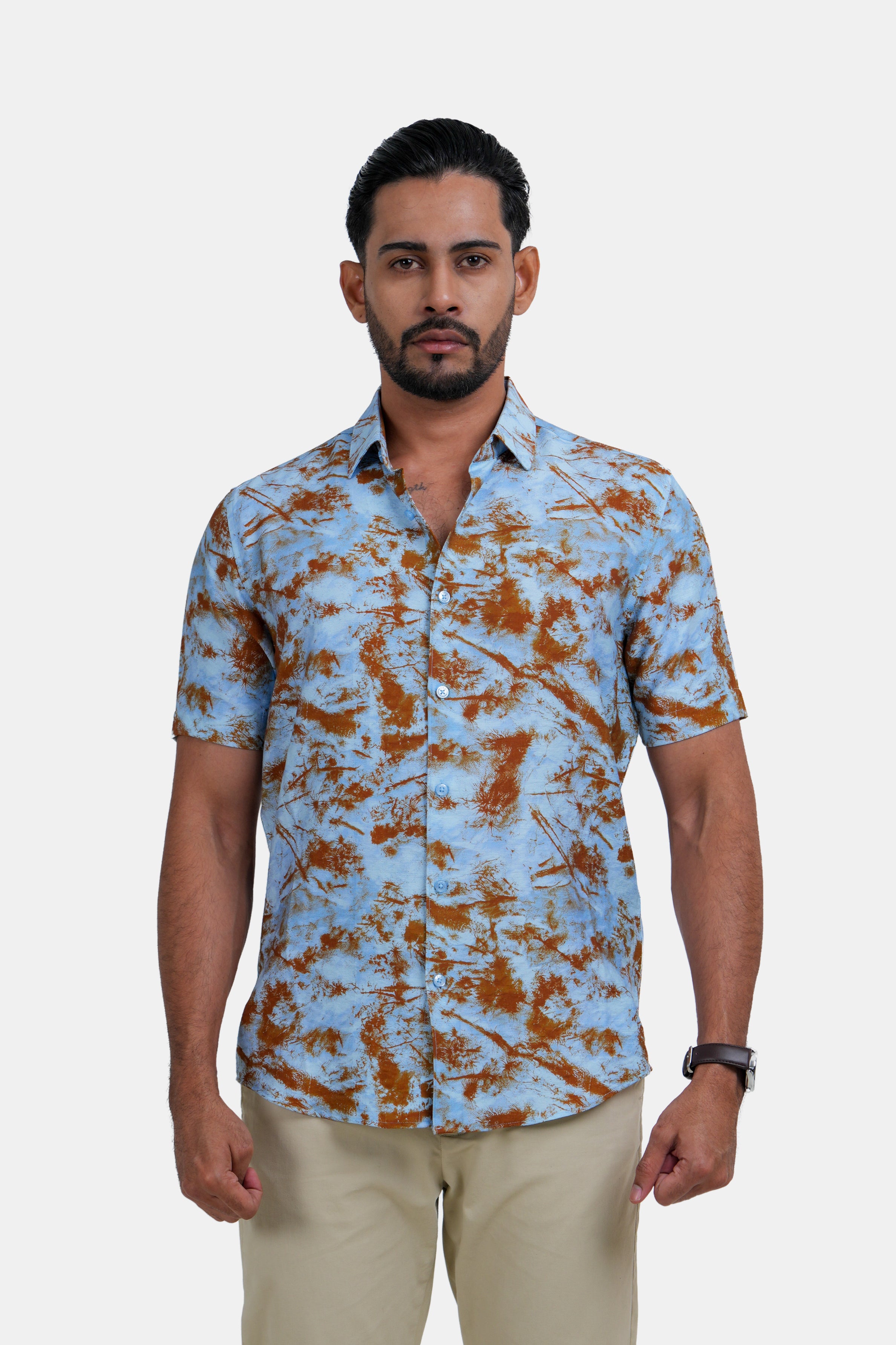 King Street Men’s Slim Fit Short Sleeve Casual Shirt