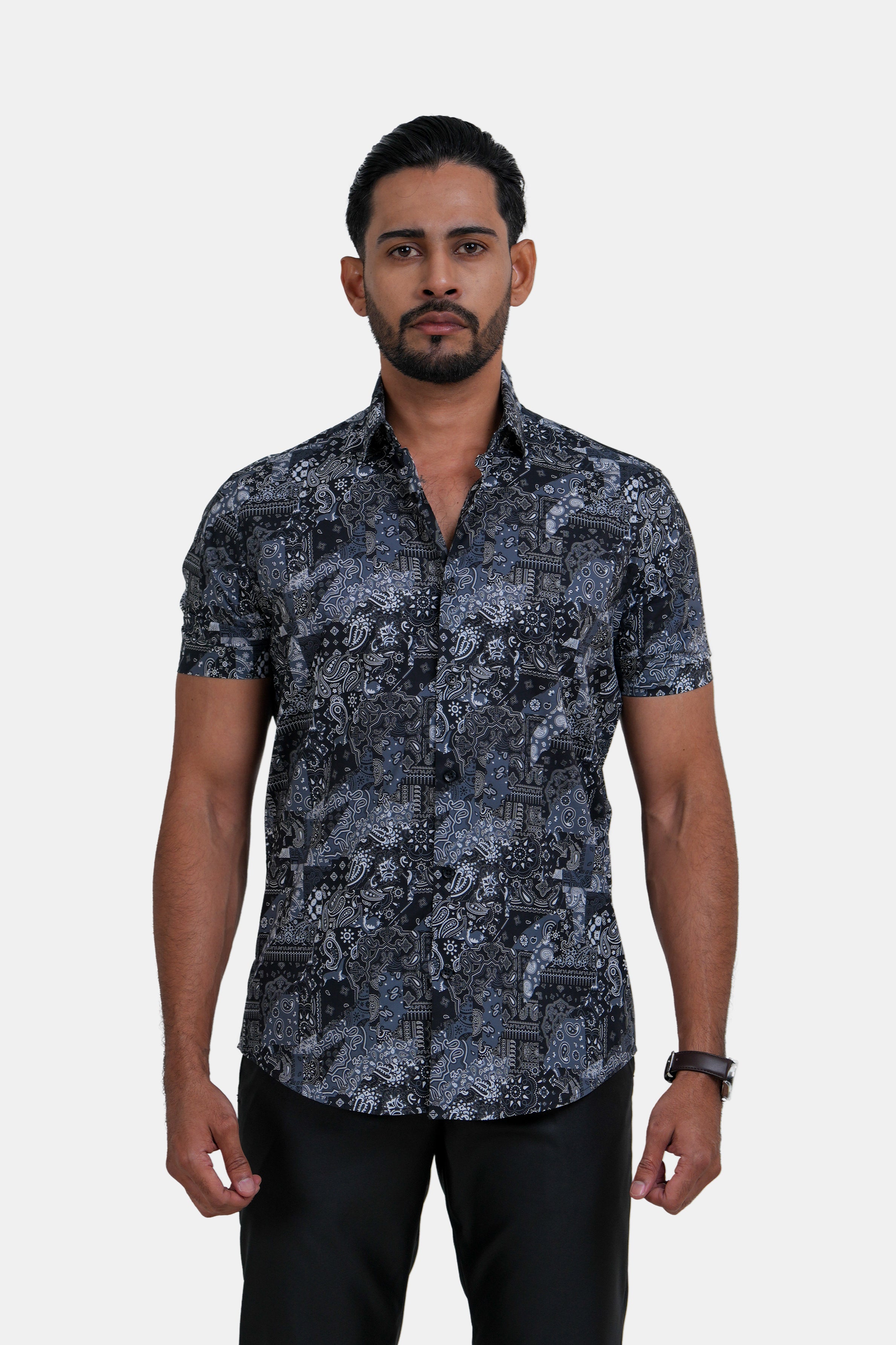 King Street Men's Slim-Fit Short-Sleeve Shirt
