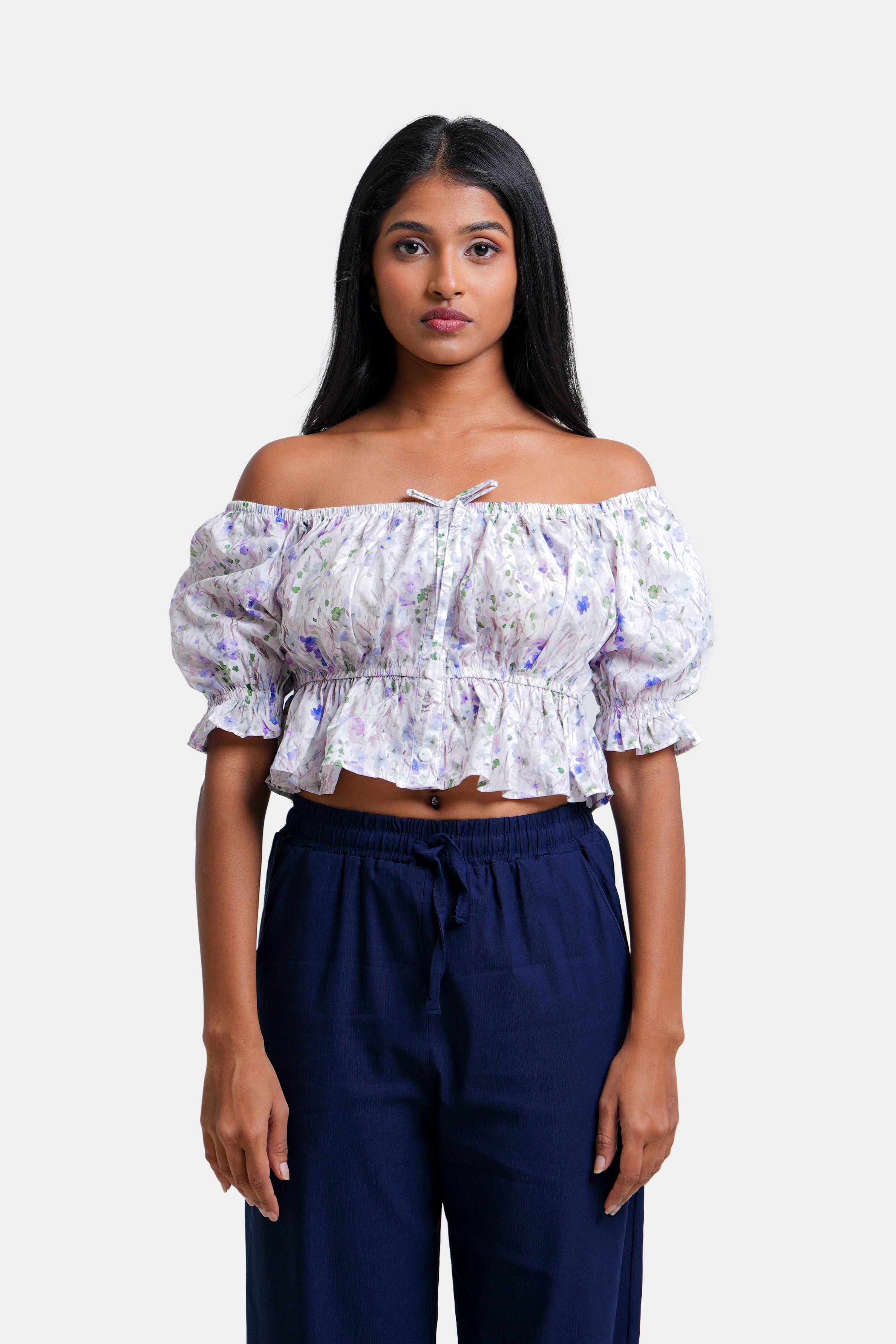 Modano Women's Floral Crop Top - Casual Wear