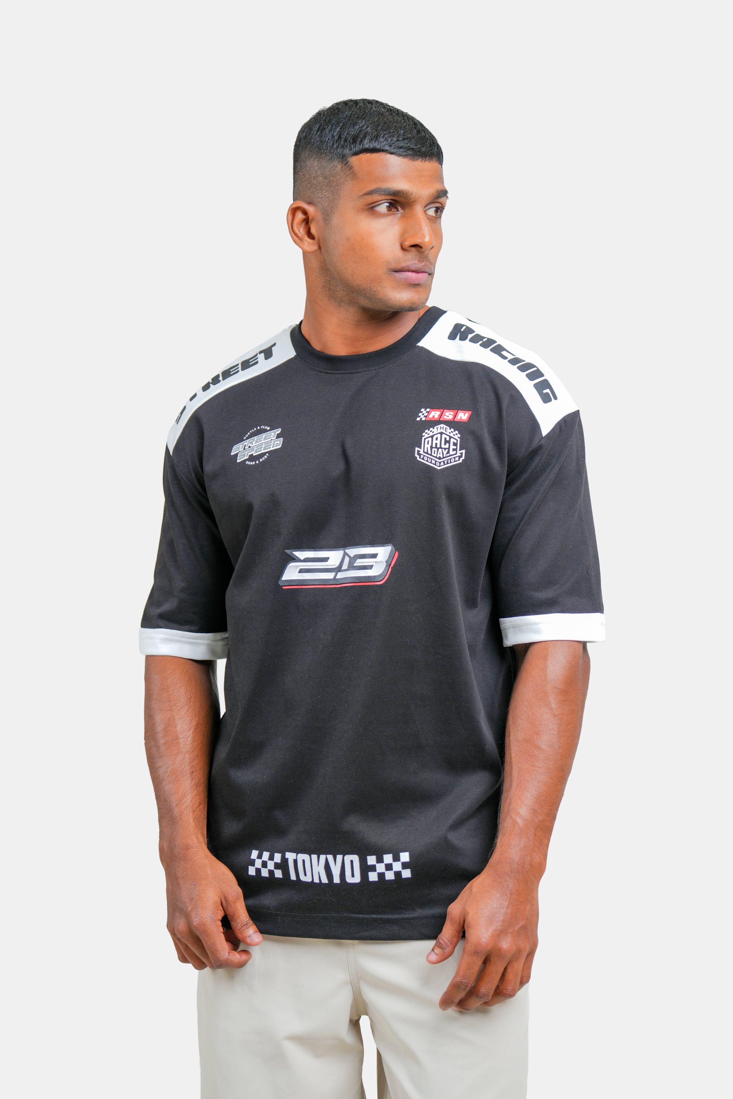 Hustle Men's Crew Neck T-Shirt - Black