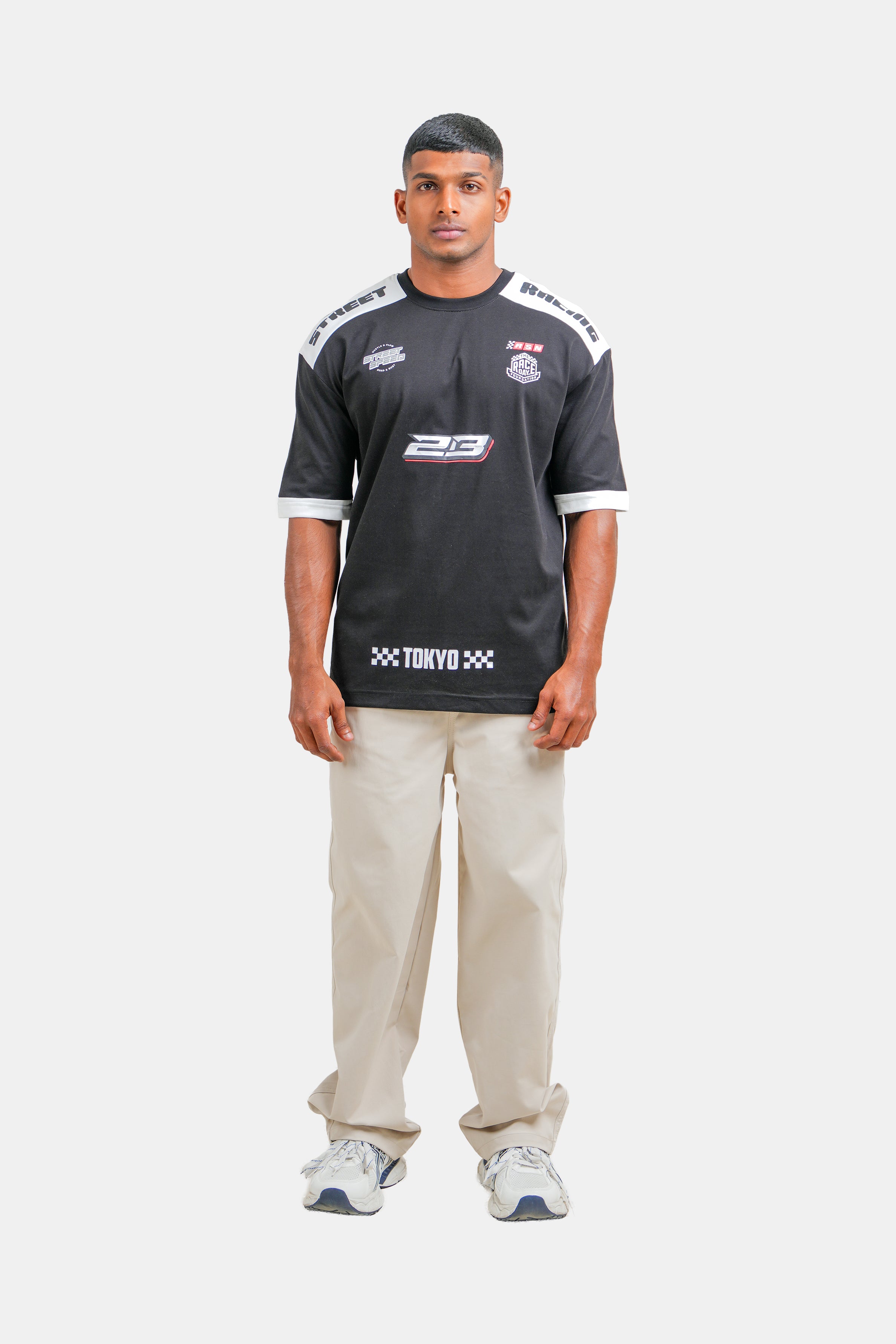 Hustle Men's Crew Neck T-Shirt - Beige, Army Green & Black