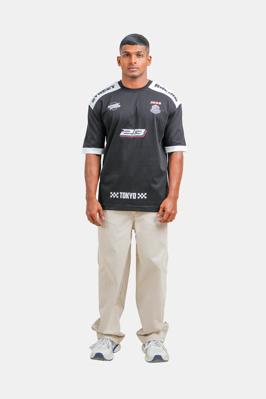 Hustle Men's Crew Neck T-Shirt - Beige, Army Green & Black