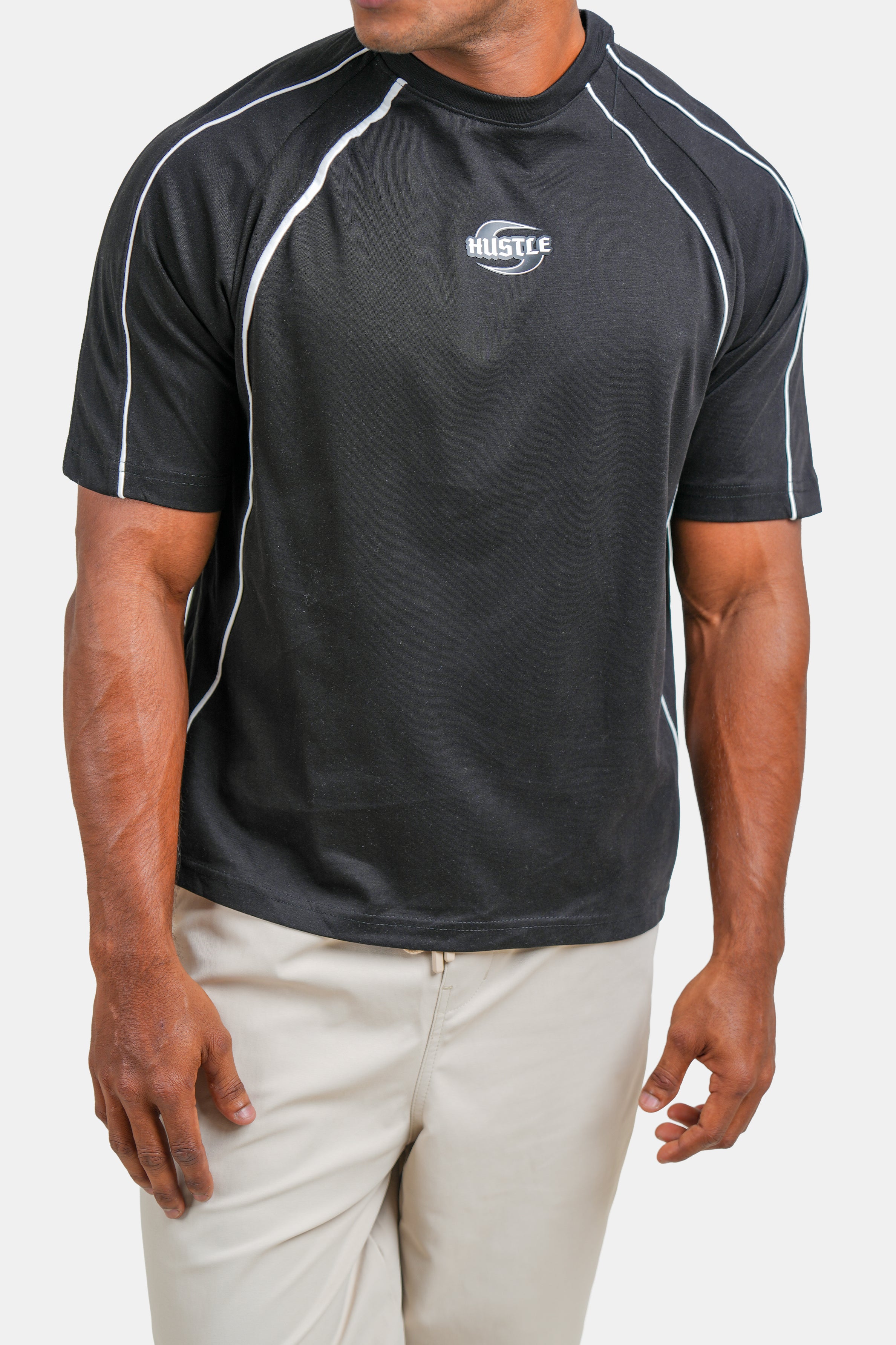 Hustle Men's Crew Neck T-Shirt - Black