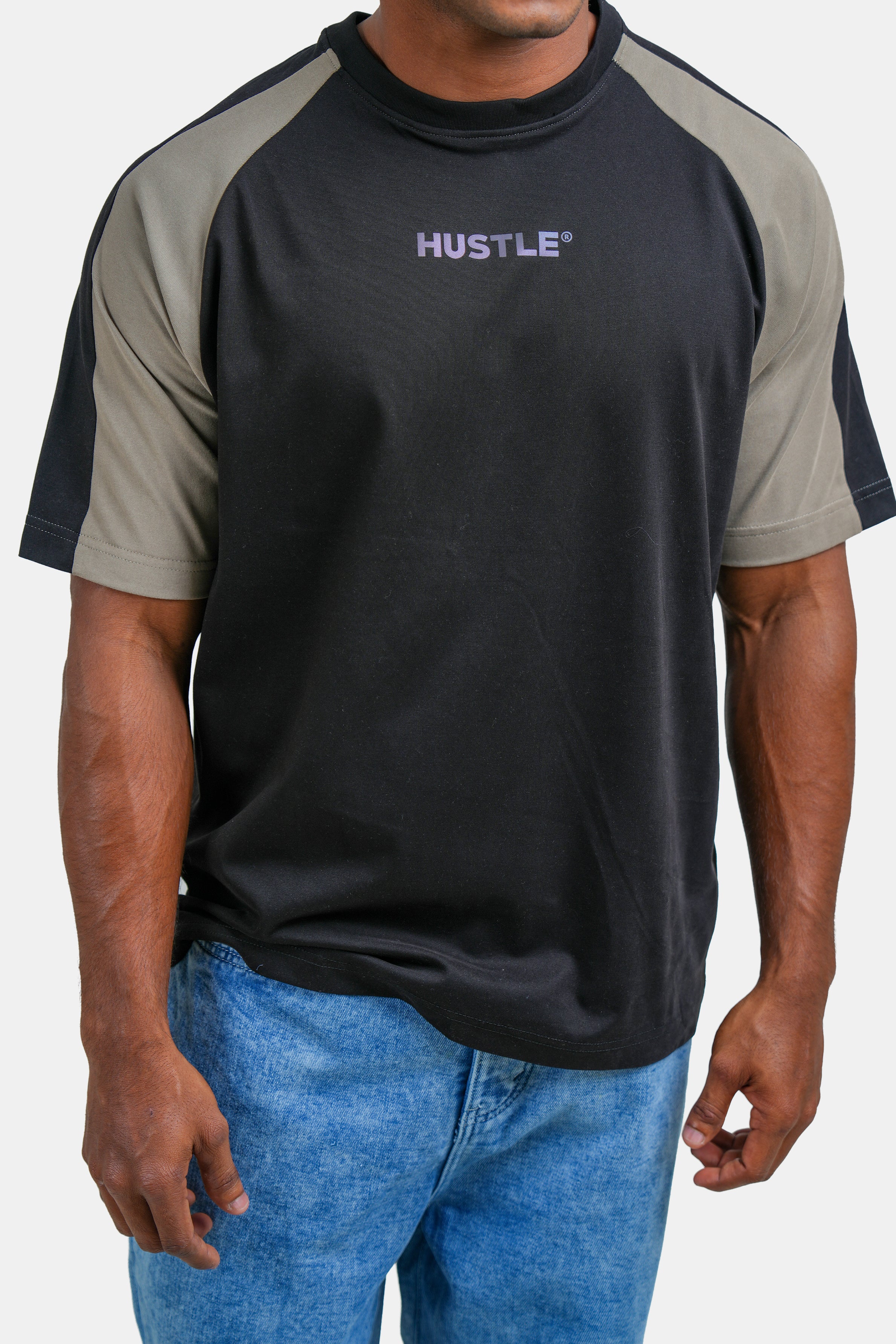 Hustle Men's Crew Neck T-Shirt - Black