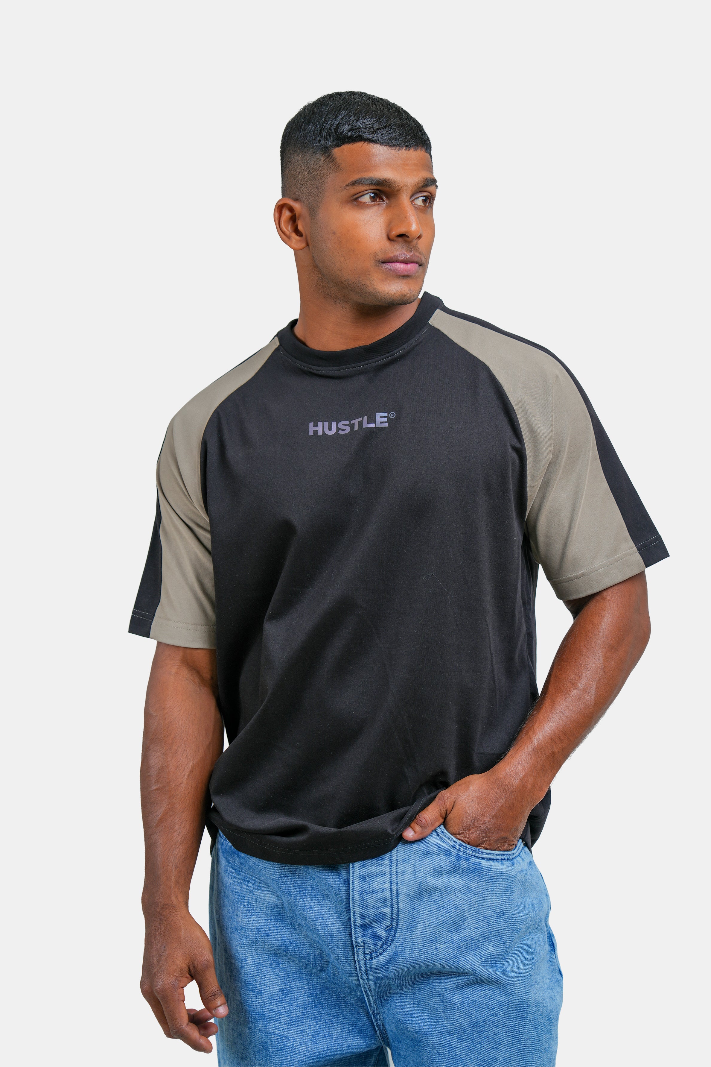 Hustle Men's Crew Neck T-Shirt - Black