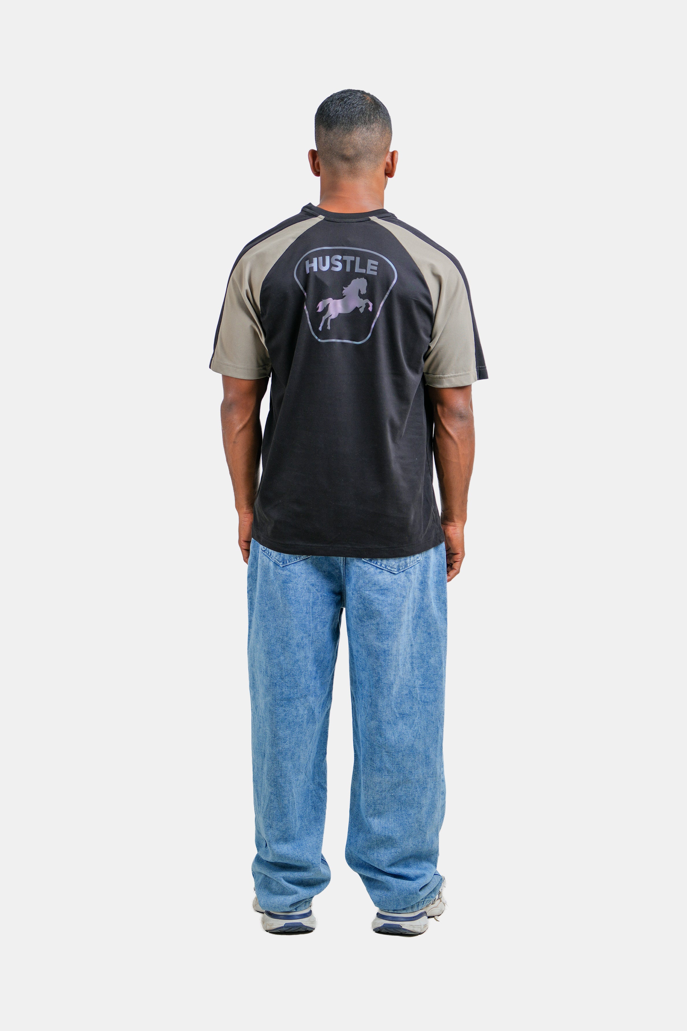 Hustle Men's Crew Neck T-Shirt - Black