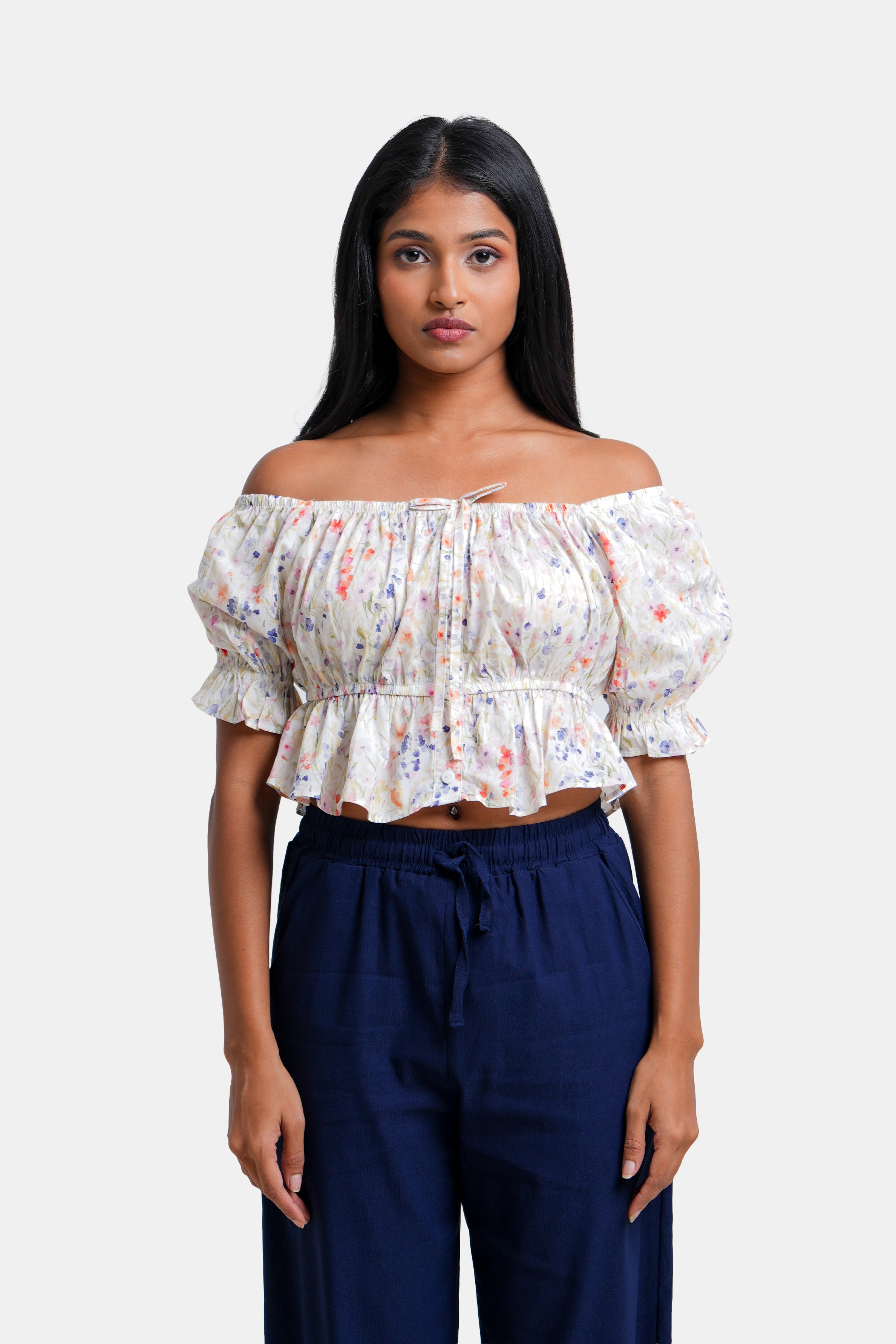 Modano Women's Floral Crop Top - Casual Wear