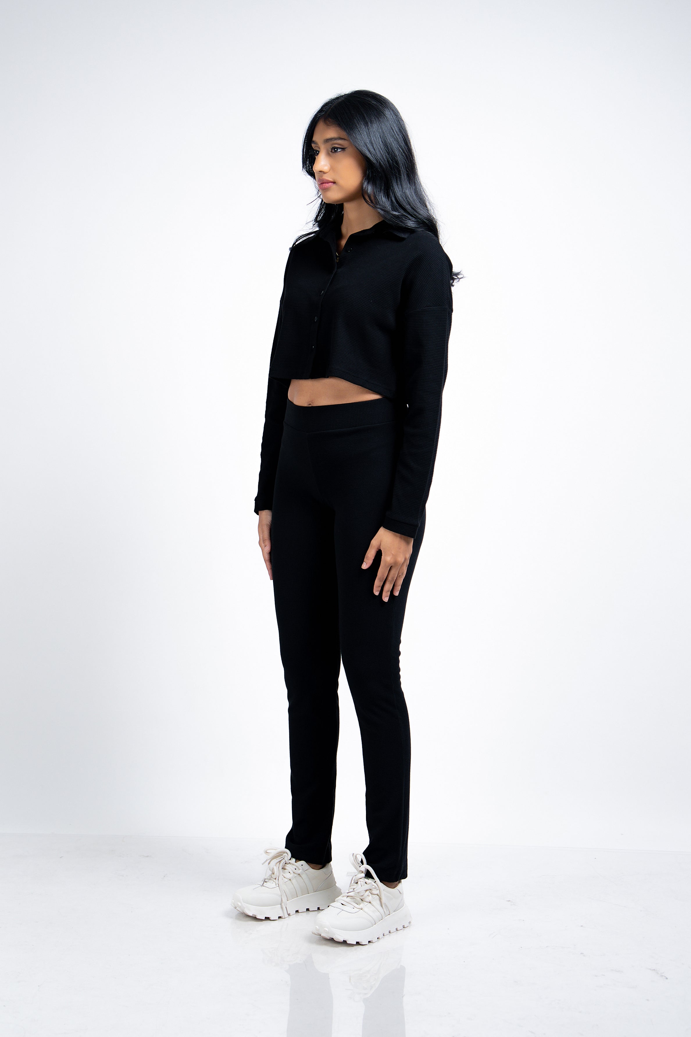Modano Women's Long Sleeve Crop Shirt - Casual Wear