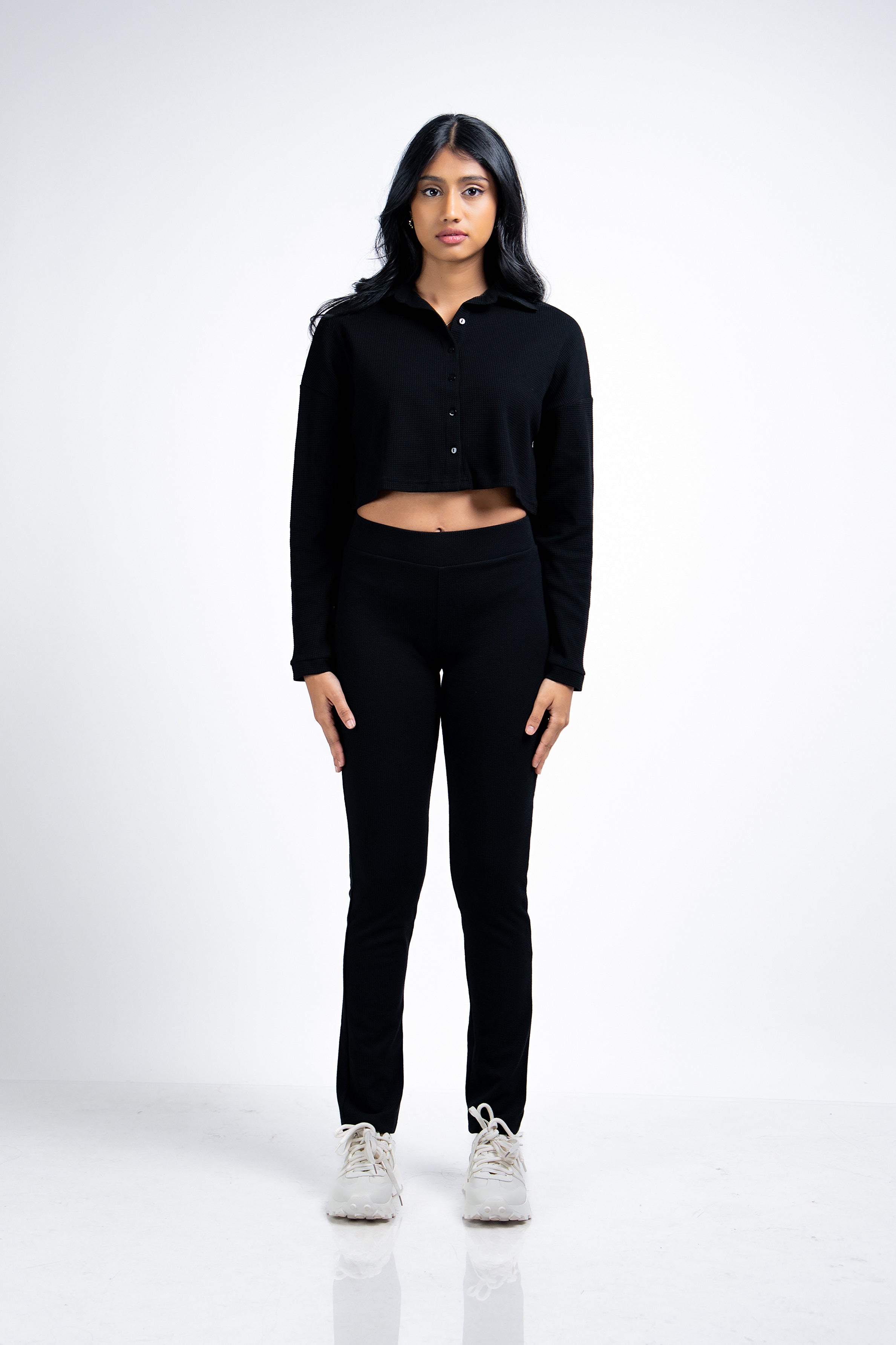 Modano Women's Long Sleeve Crop Shirt - Casual Wear
