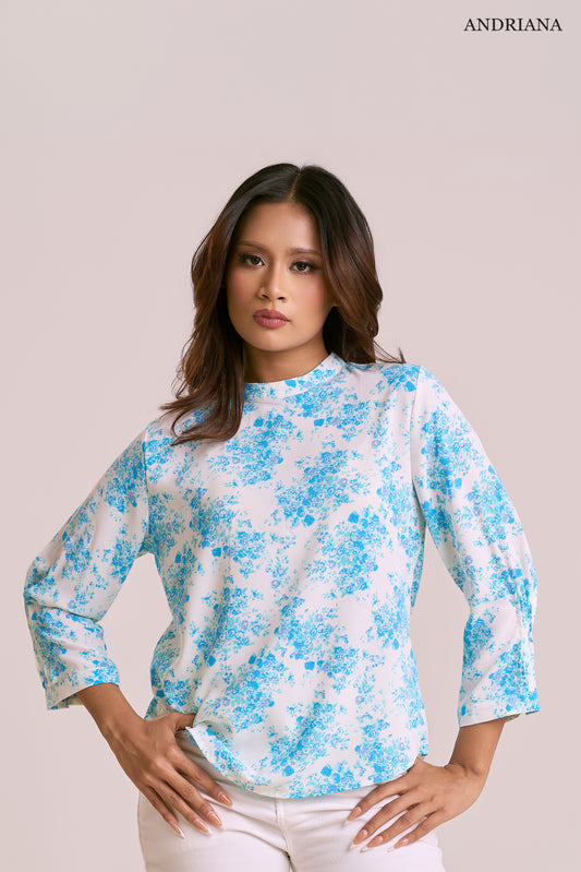 ANDRIANA Women's Floral Formal Blouse