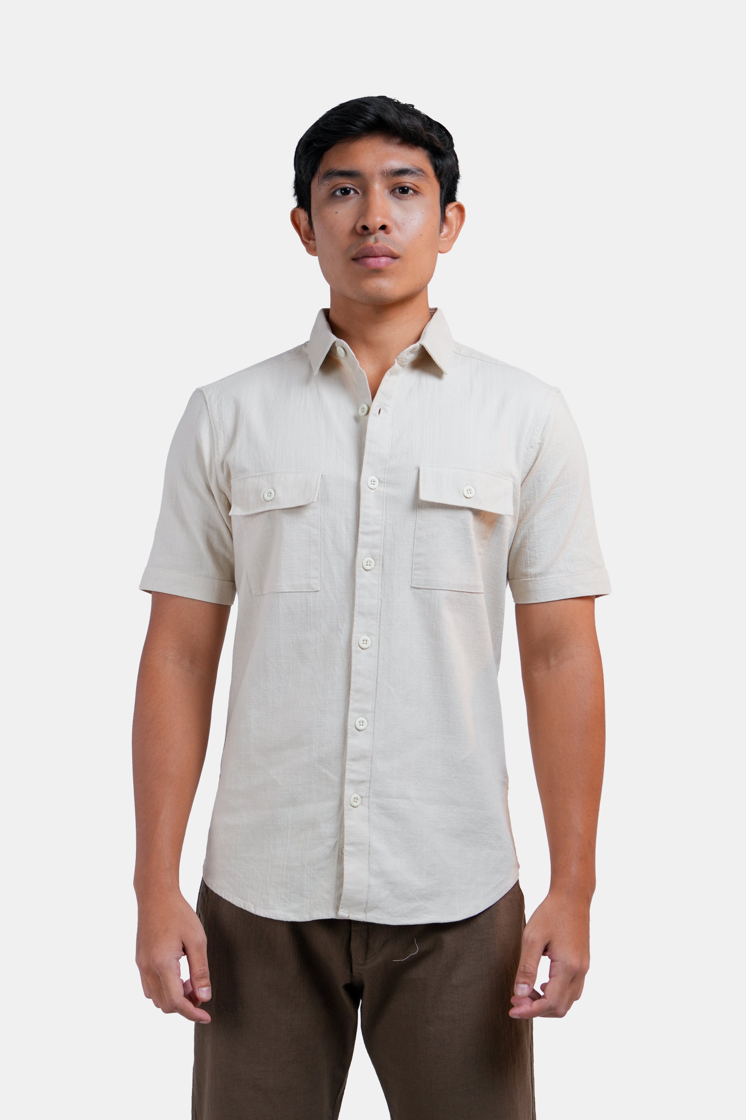 King Street Men's Double-Pocket Linen Shirt