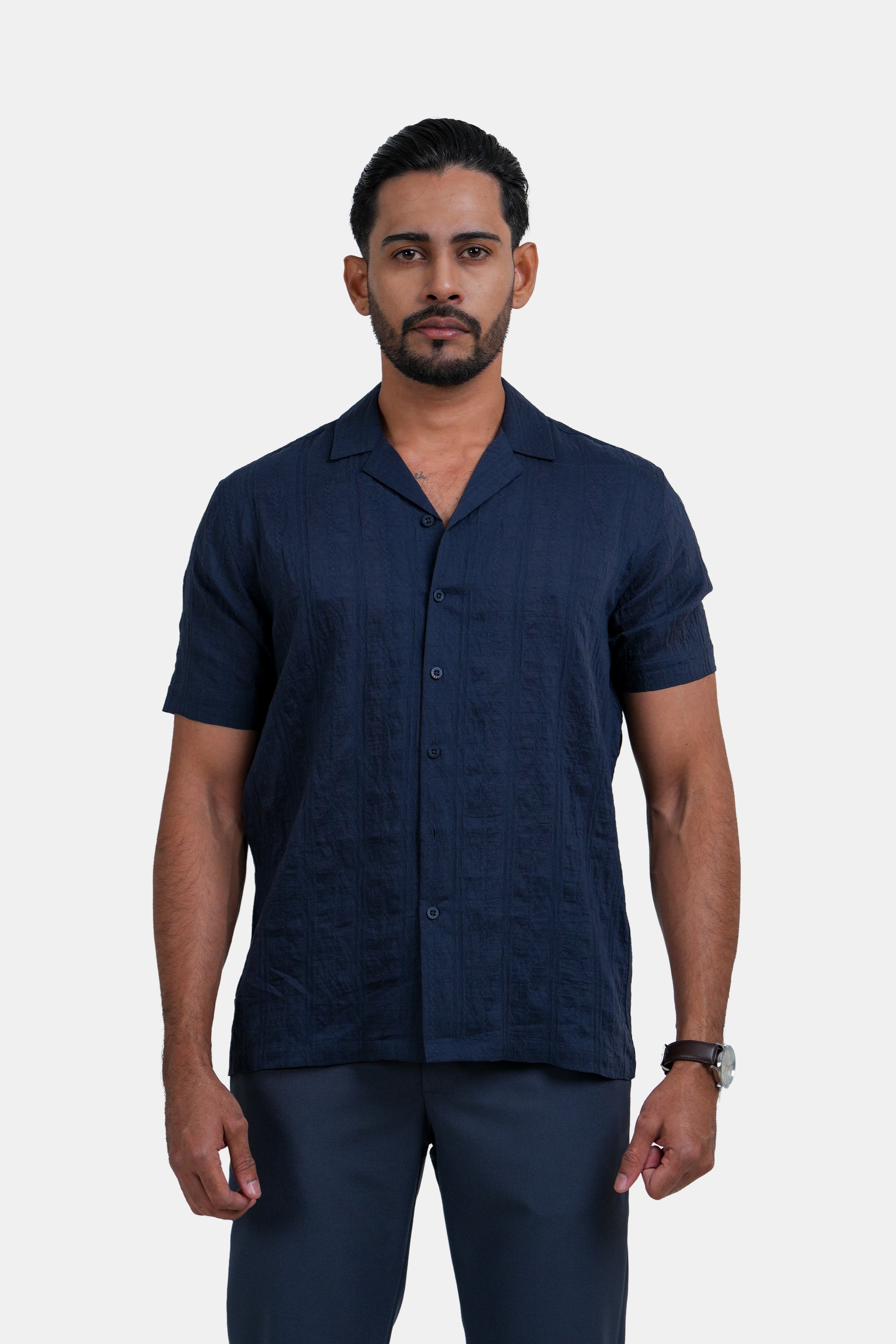 King Street Men’s Slim Fit Short Sleeve Casual Shirt