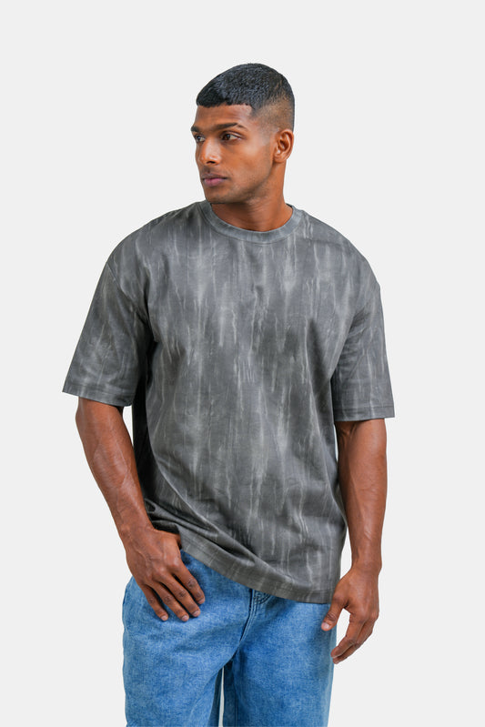 Hustle Men's Crew Neck T-Shirt - Black, Brown & Gray