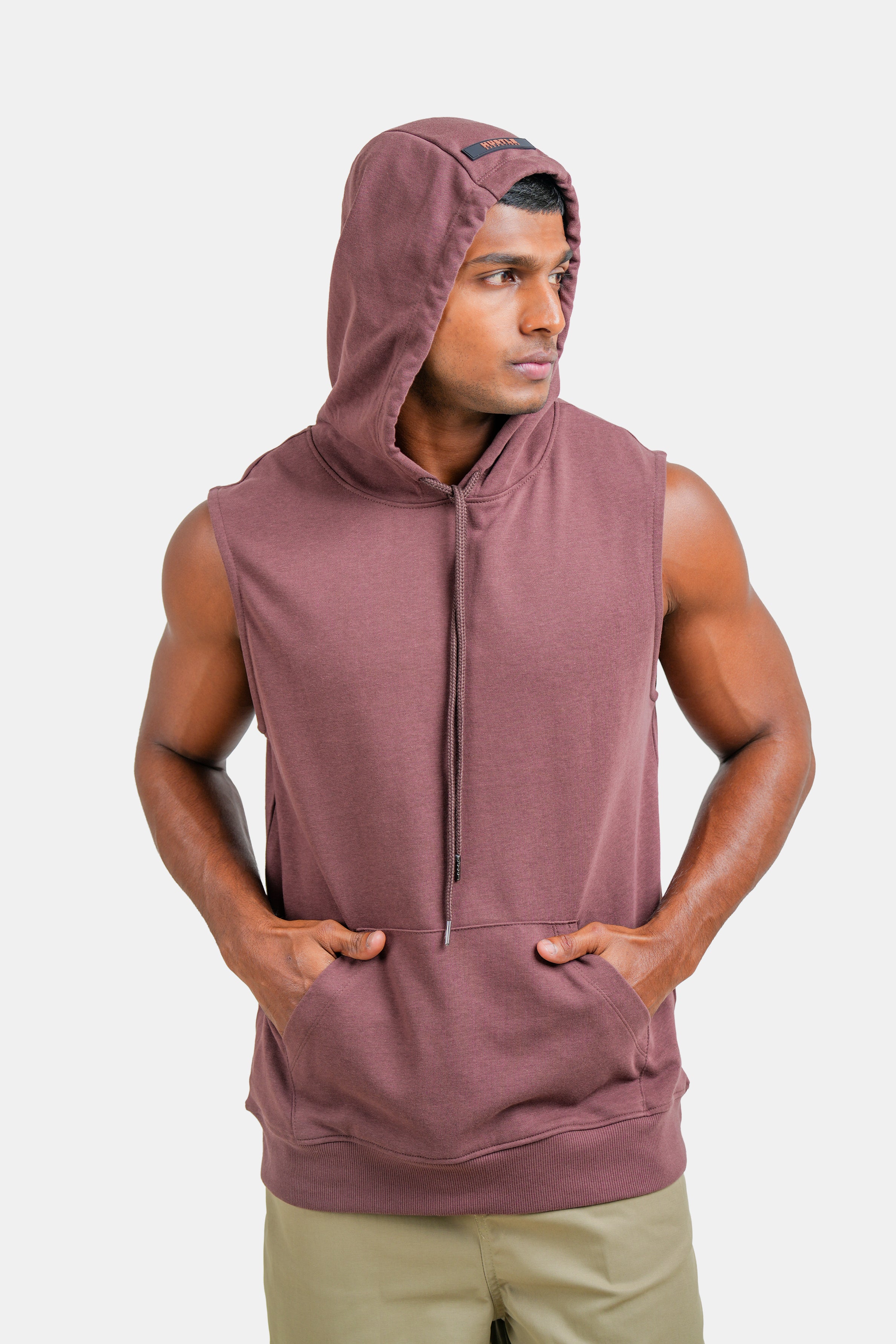 Hustle Men’s Casual Sleeveless Hoodie