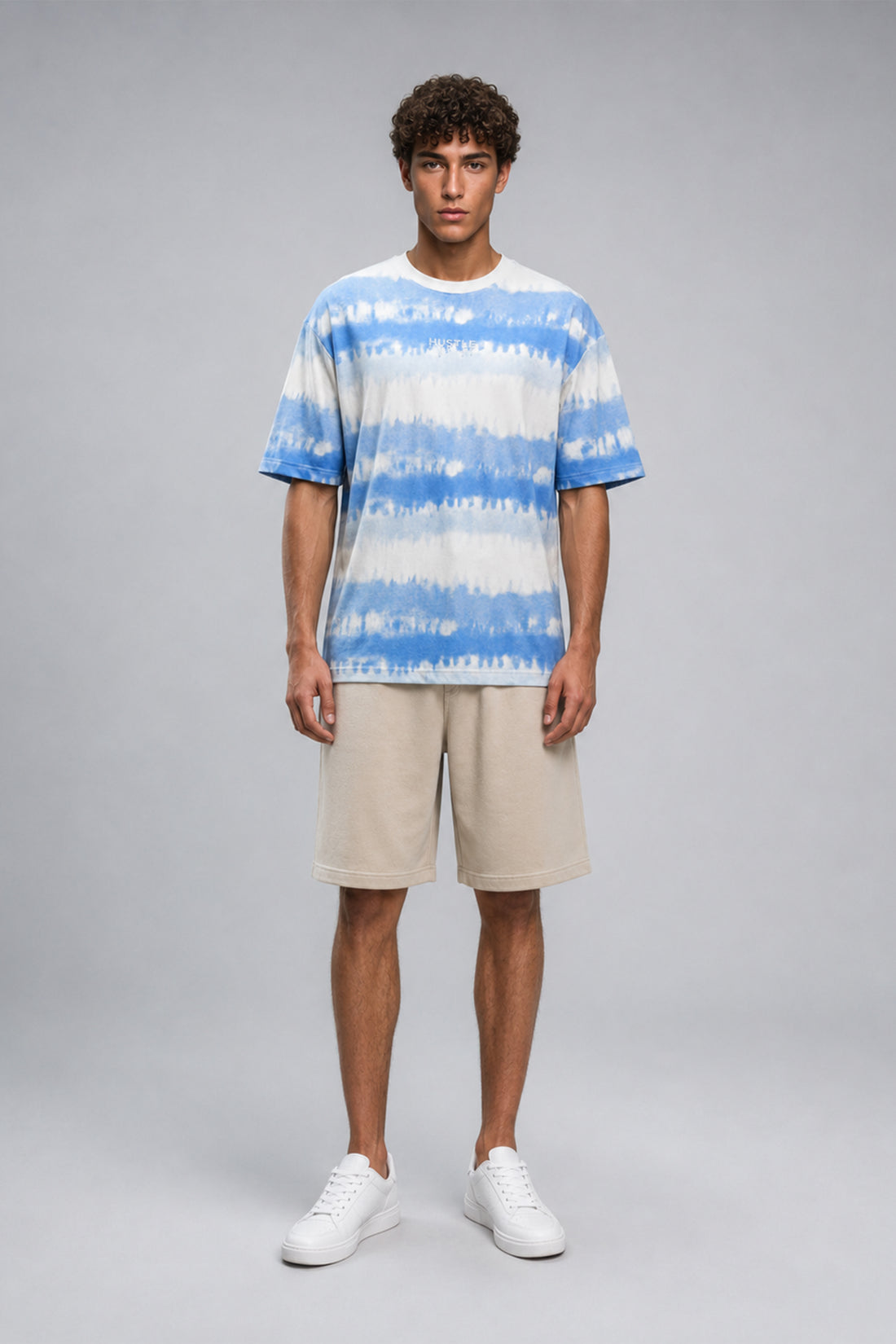 HUSTLE Men's Oversized T-Shirt - Blue