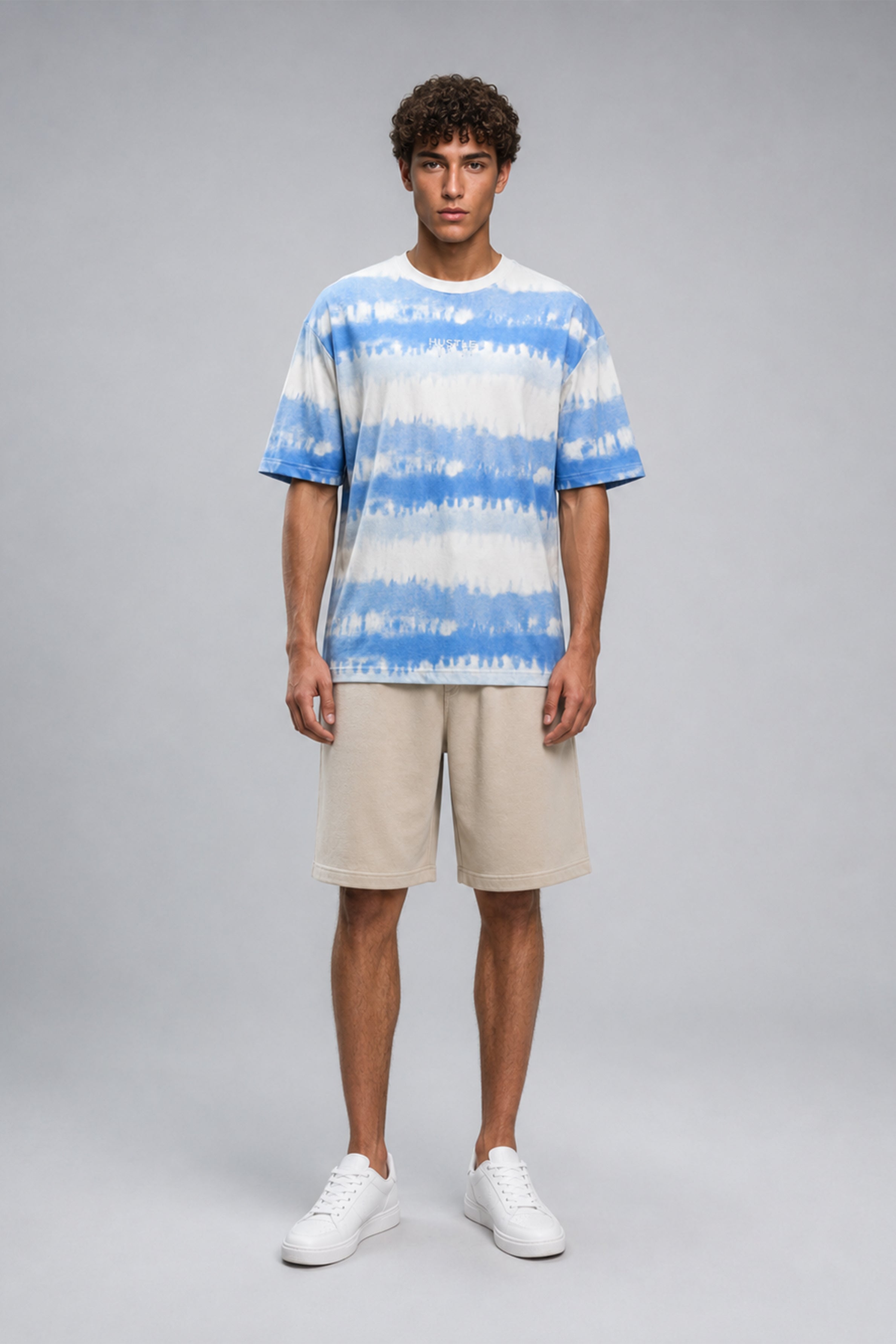 HUSTLE Men's Oversized T-Shirt - Blue