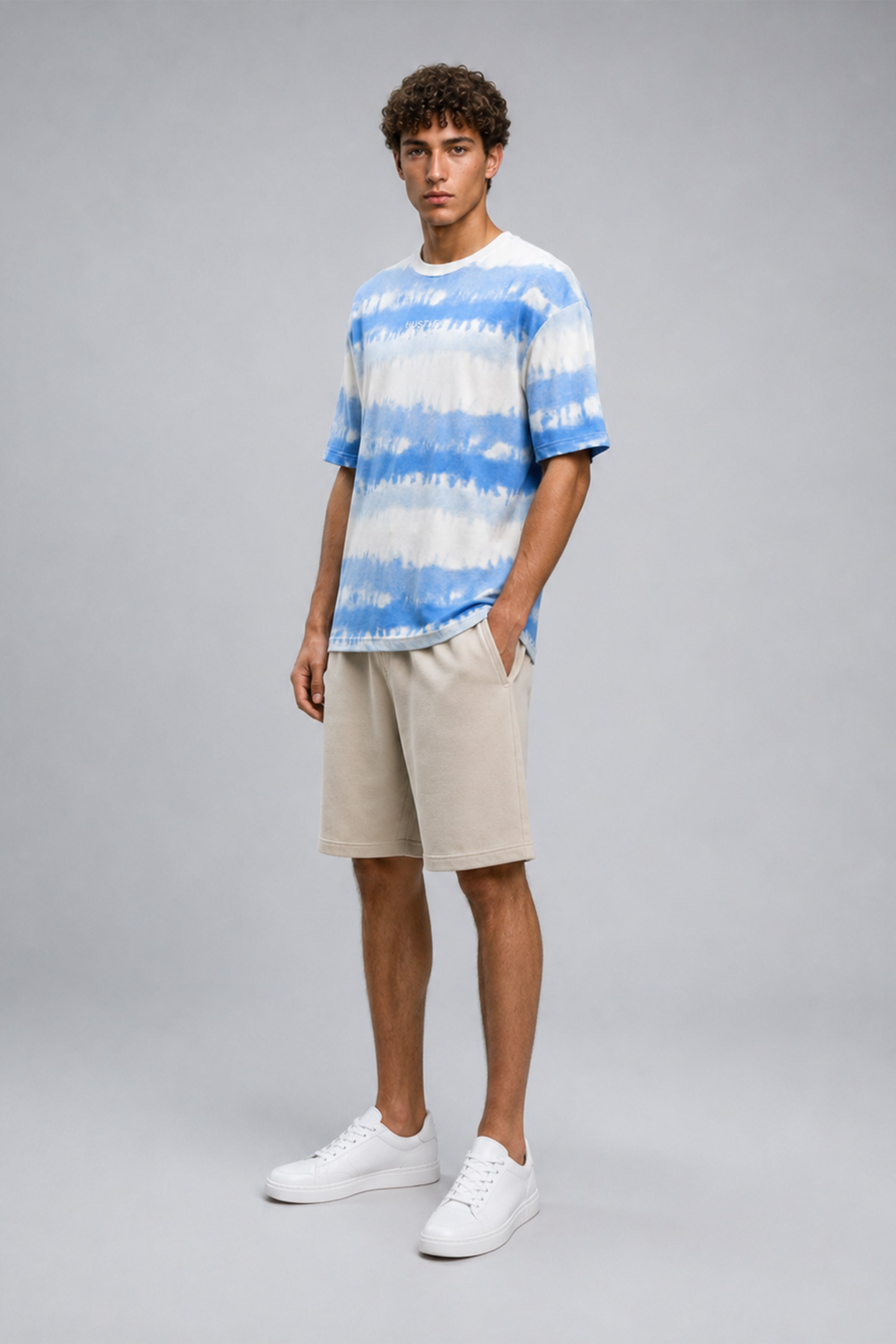 HUSTLE Men's Oversized T-Shirt - Blue