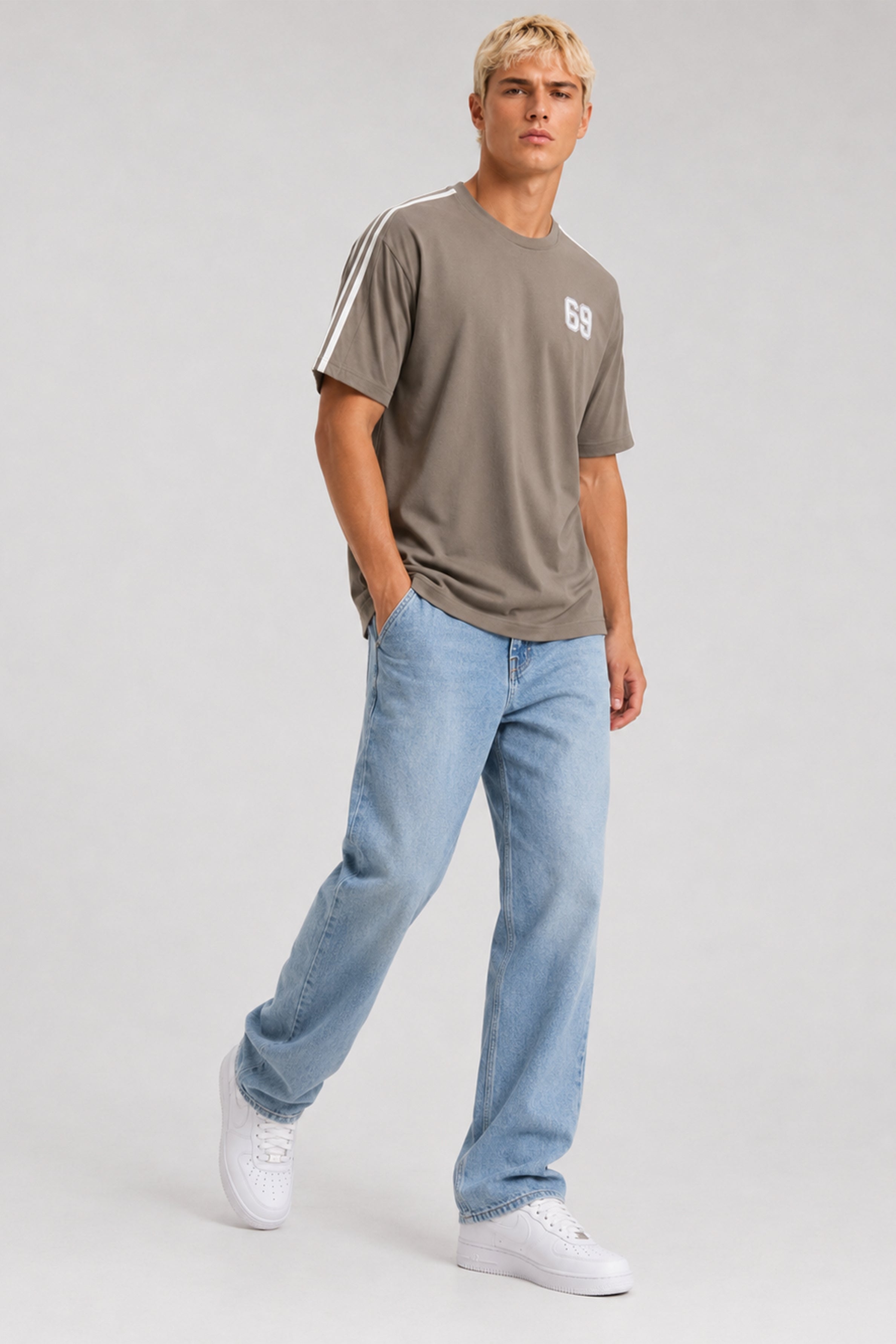 HUSTLE Men's Oversized  T-Shirt - Dark Green