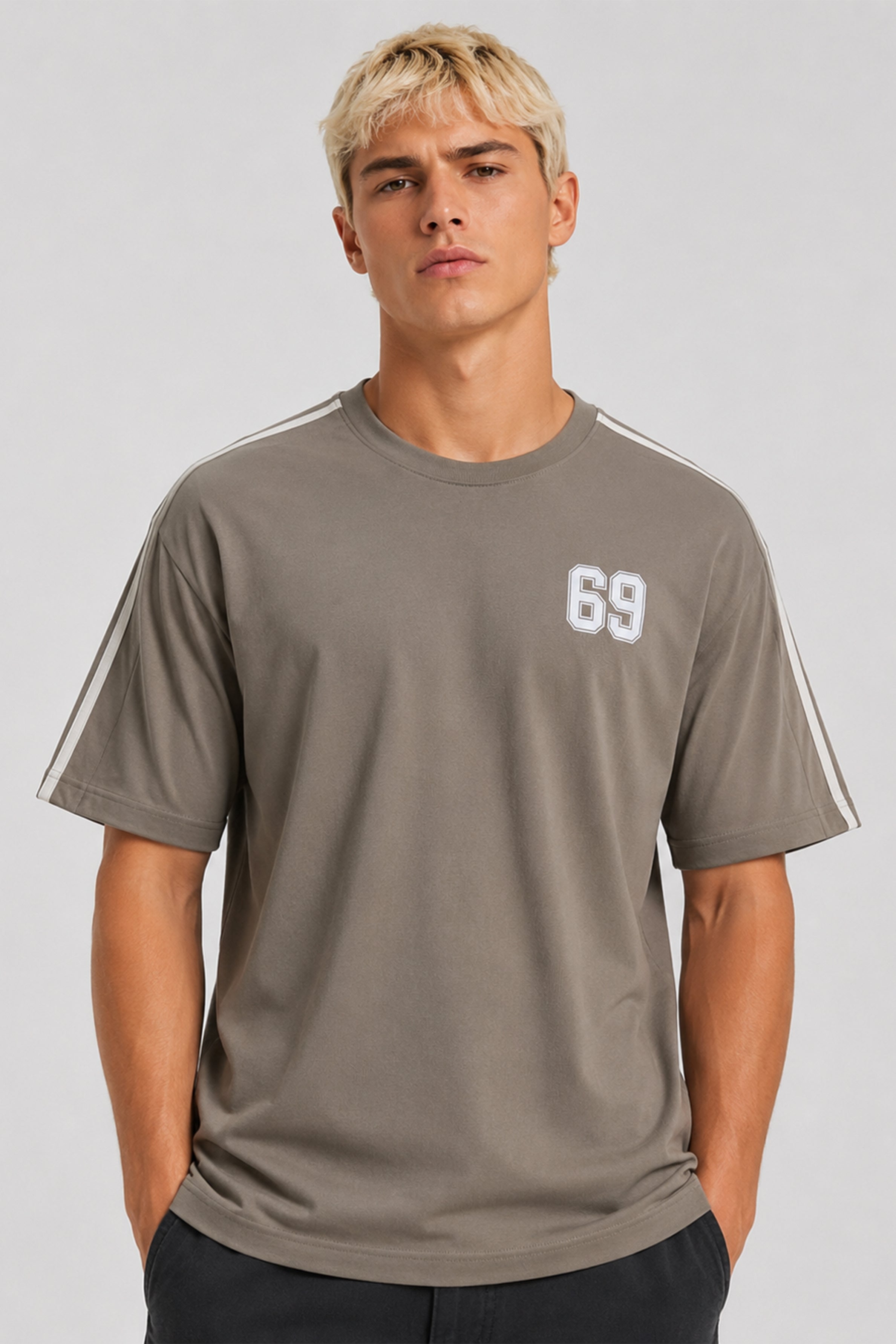 HUSTLE Men's Oversized  T-Shirt - Dark Green