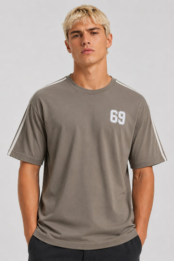HUSTLE Men's Oversized  T-Shirt - Dark Green