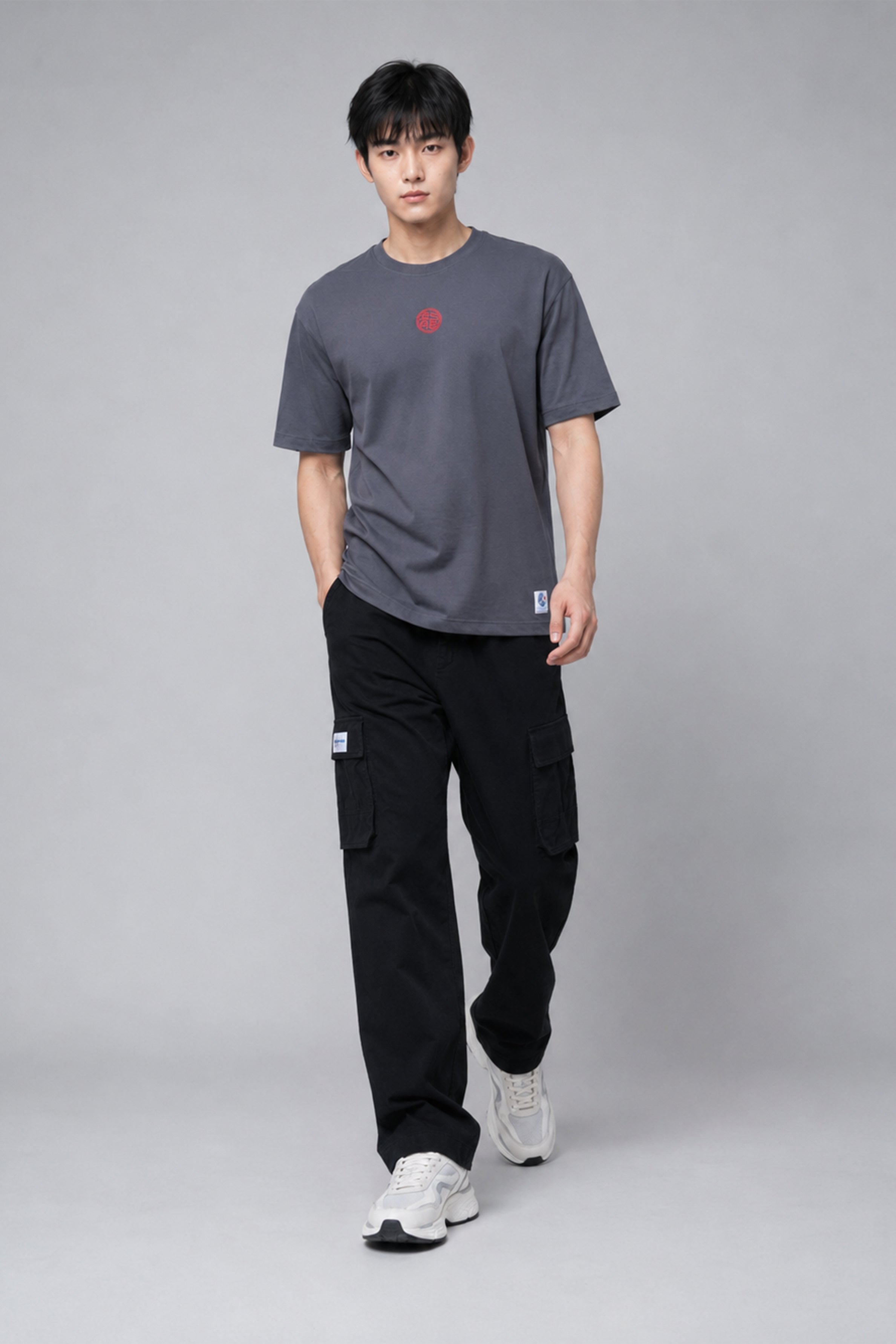 HUSTLE Men's Oversized T-Shirt - Gray