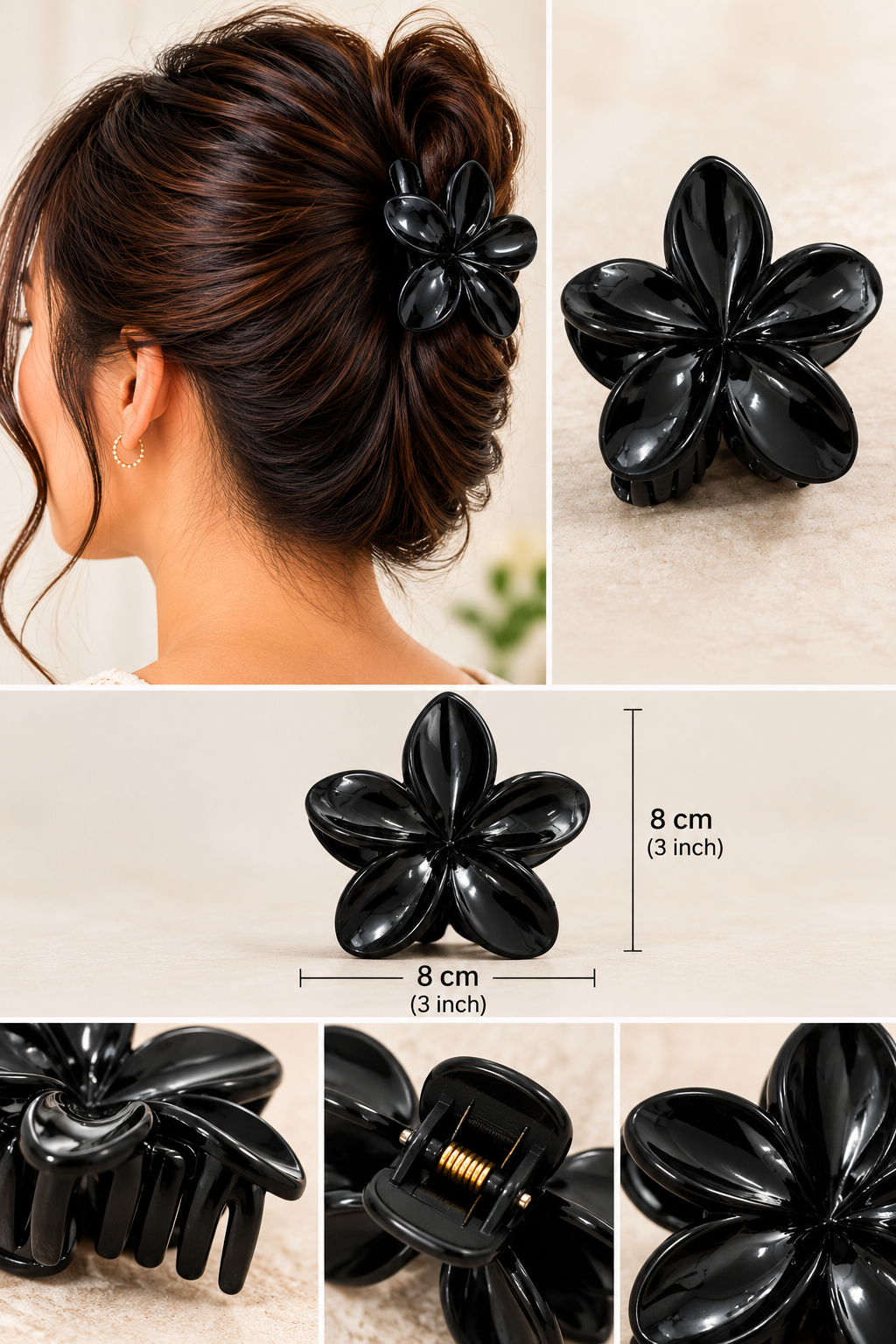 MOON Stone Women's Hair Slide - 1pcs