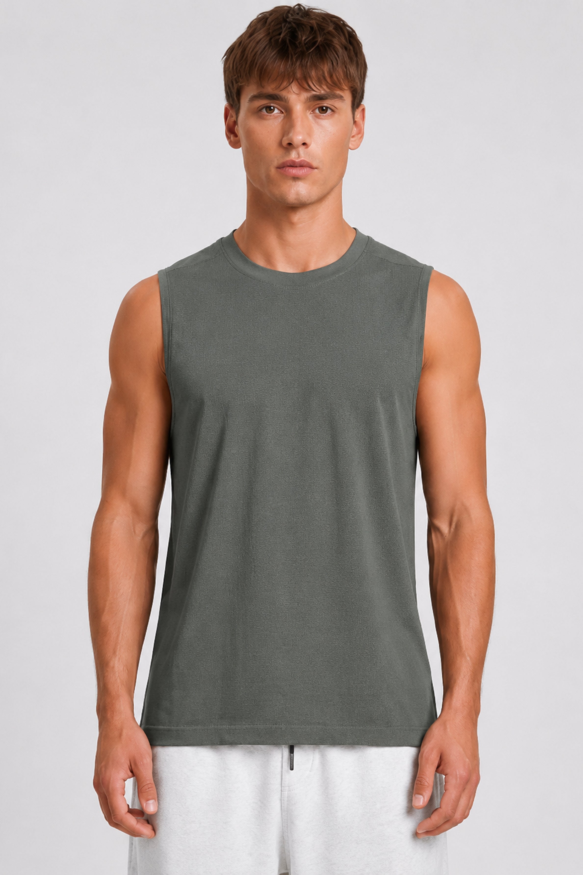 STRIDE Men’s Skinny-Fit Sports Top - Dark Green