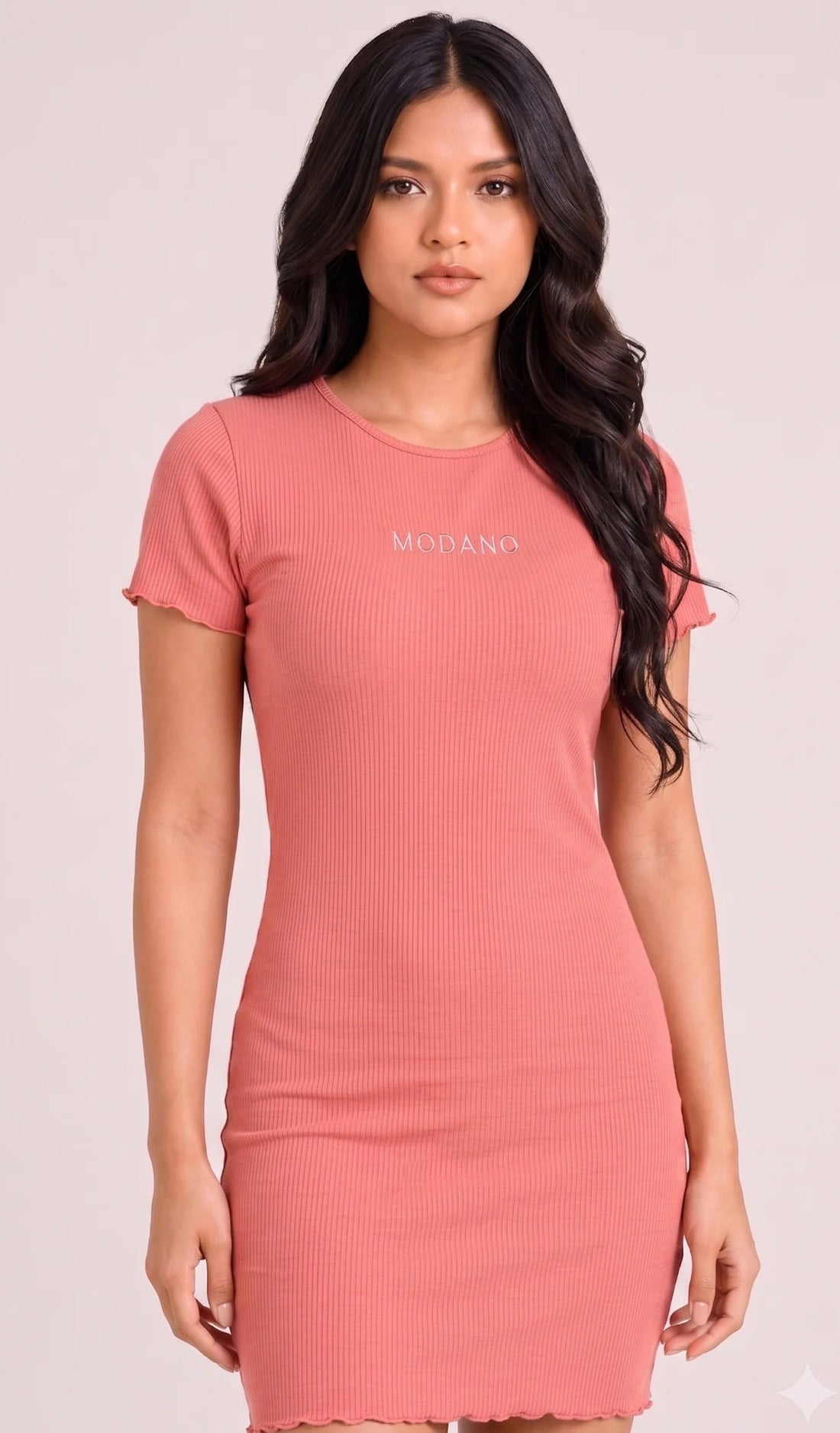 MODANO Women's Short Sleeve Casual Dress -  Pink