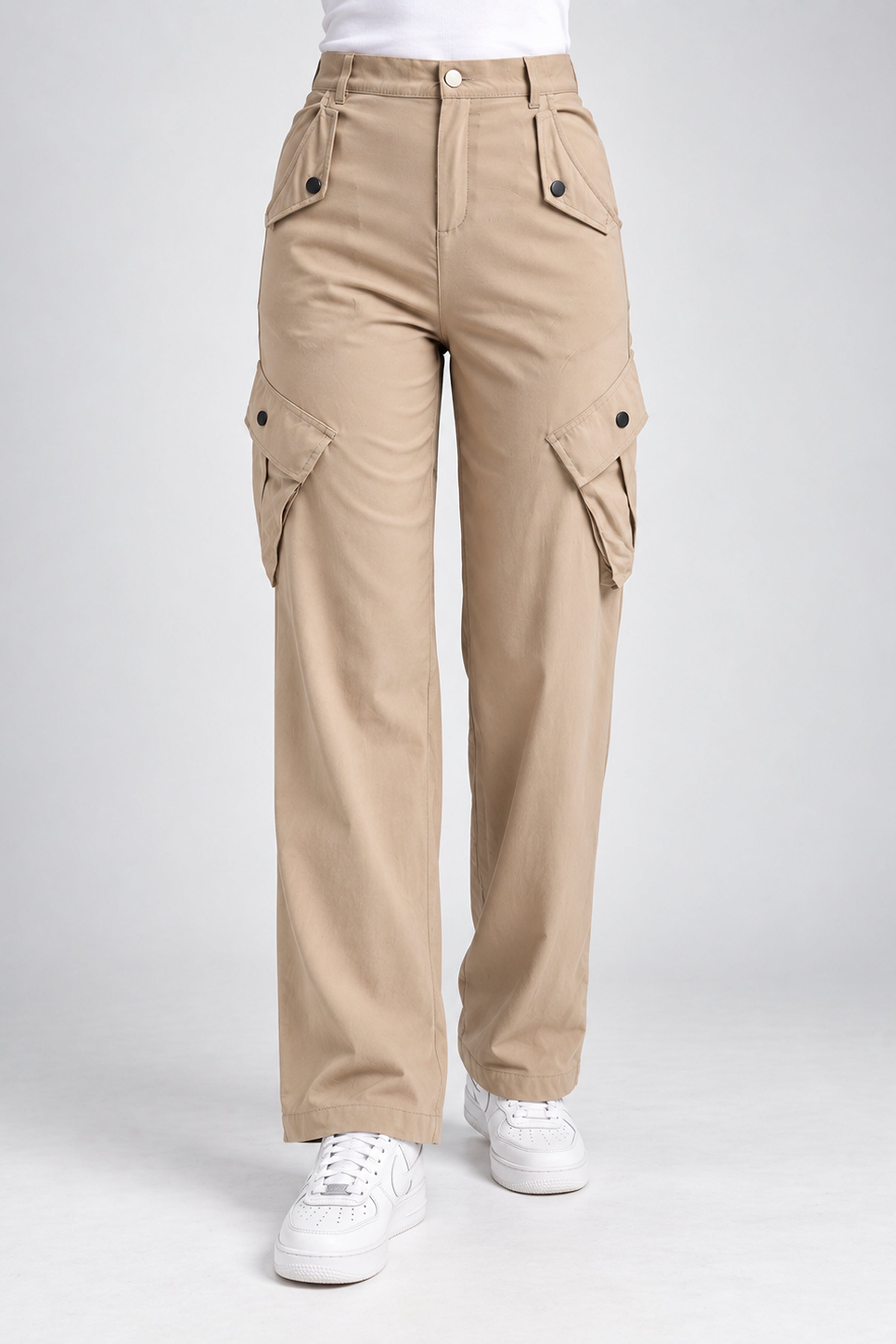 BASIC DROP MODANO Casual Cargo Pant - Beige