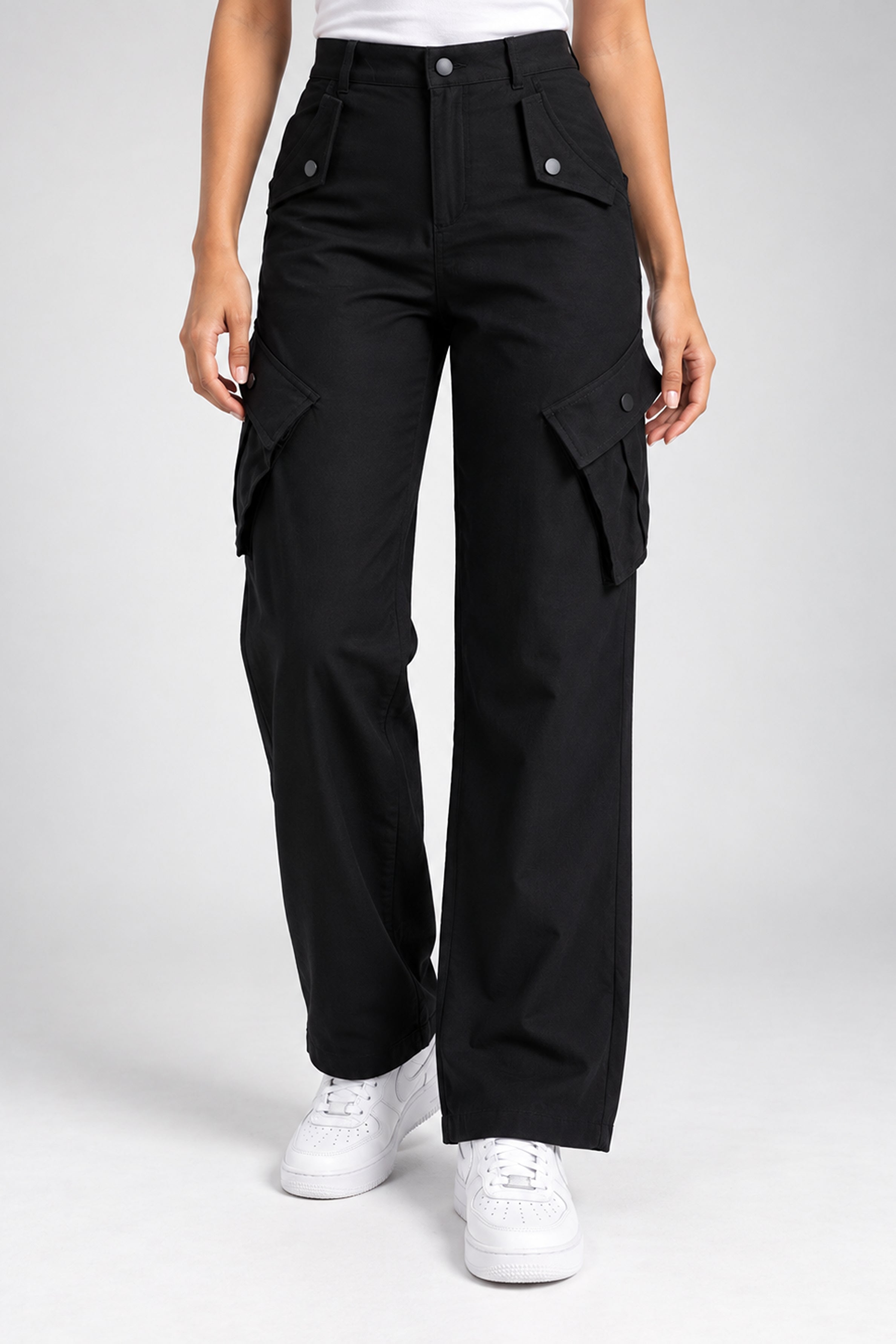 BASIC DROP MODANO Casual Cargo Pant - Black