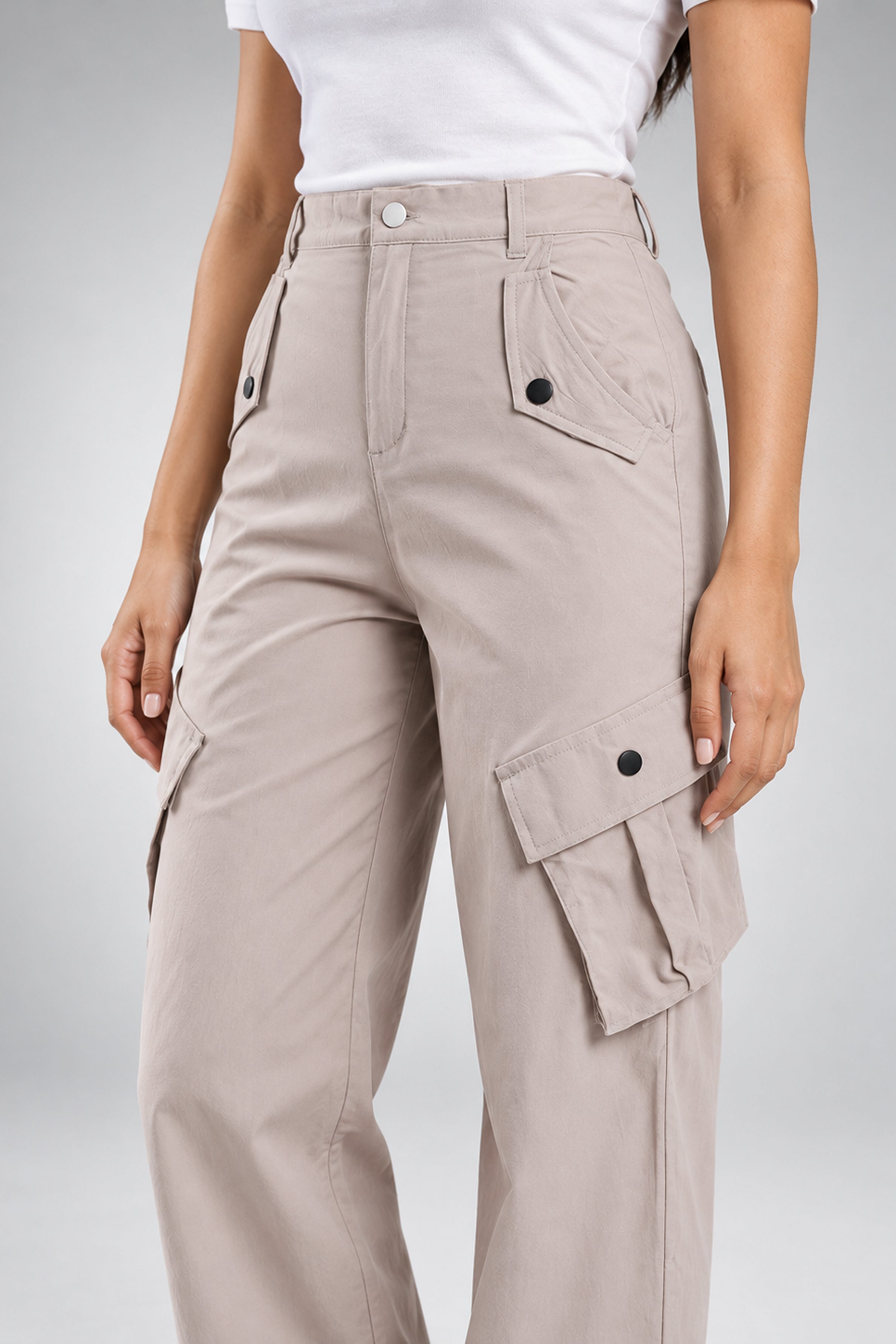 BASIC DROP MODANO Casual Cargo Pant - Khaki