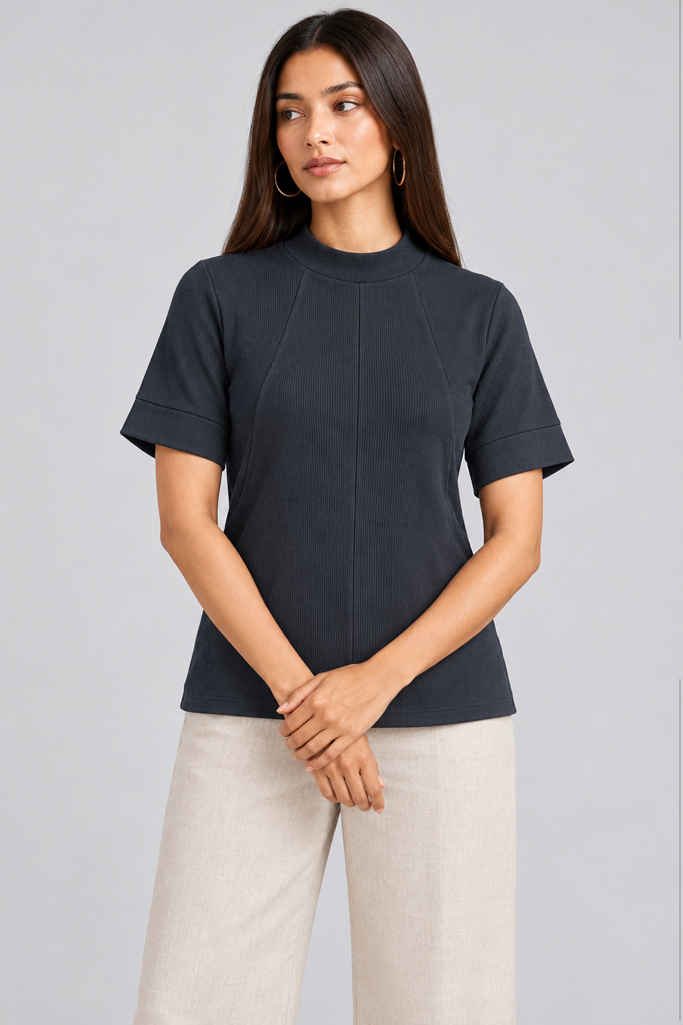 ENVOGUE Women's Formal Top - Black