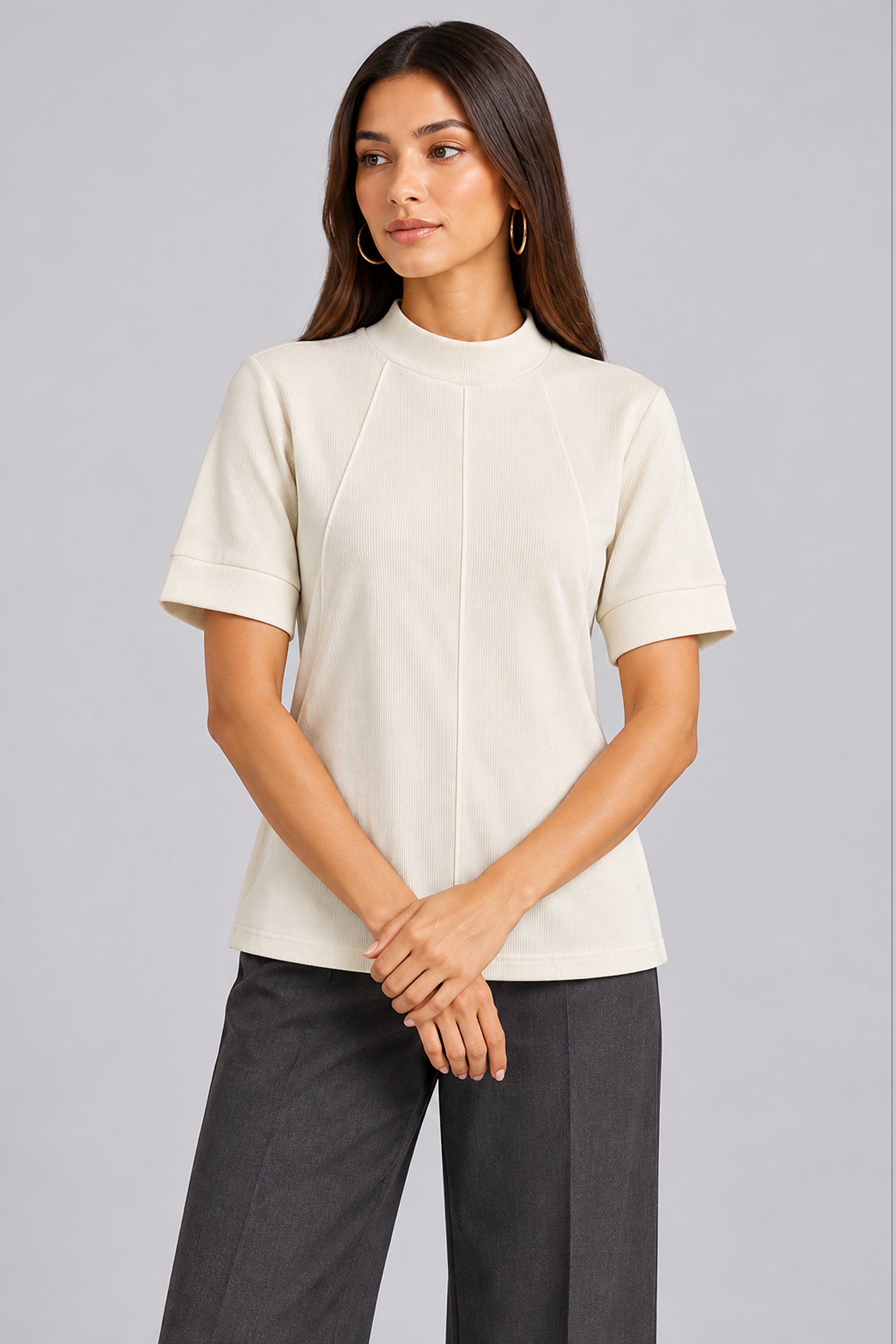 ENVOGUE Women's Formal Top - Off White