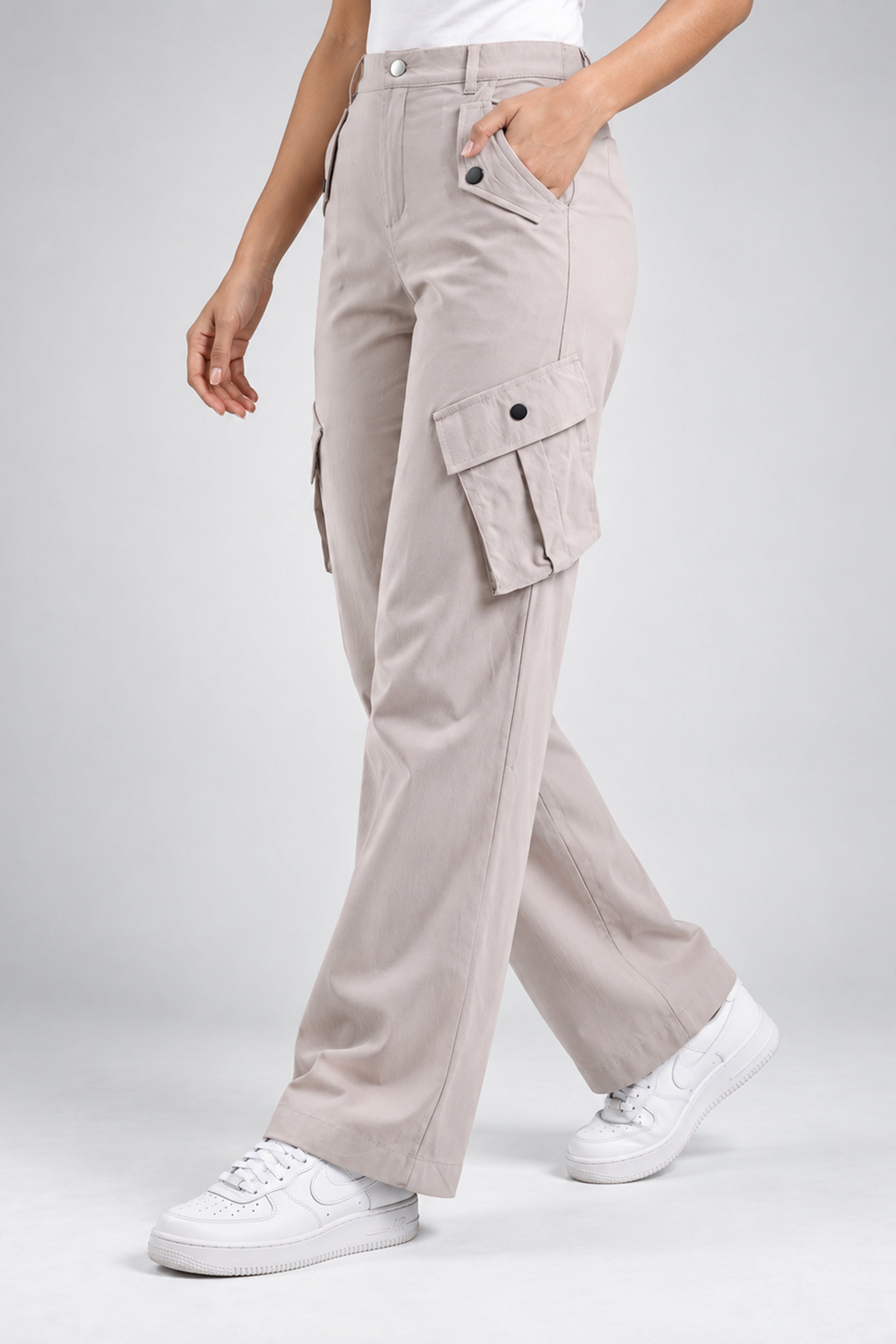 BASIC DROP MODANO Casual Cargo Pant - Khaki