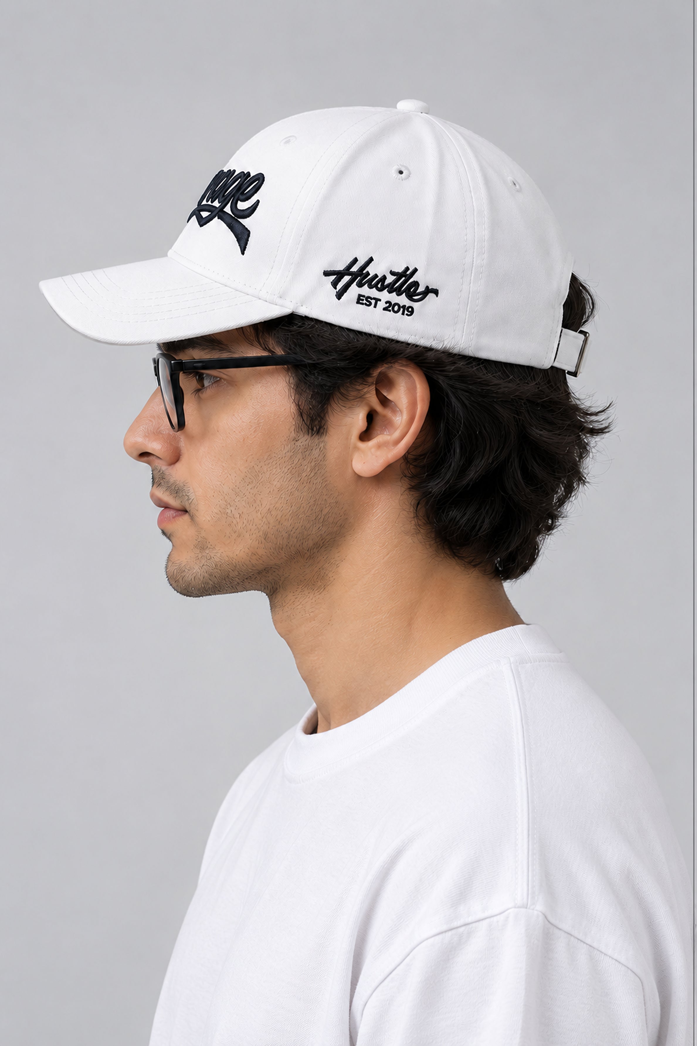 HUSTLE Men's Cap - White