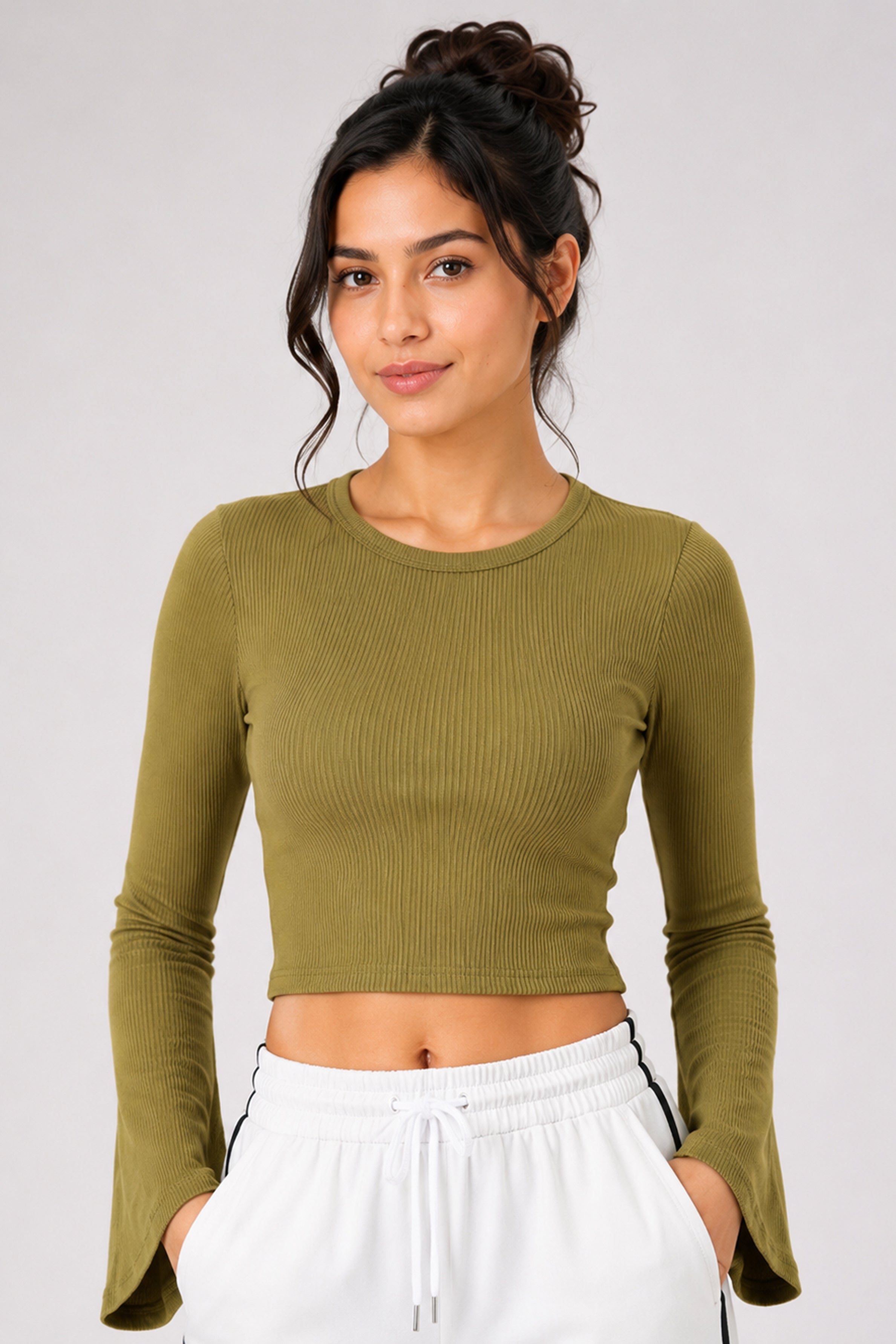 Modano Women's Long Sleeve Tees - Khaki