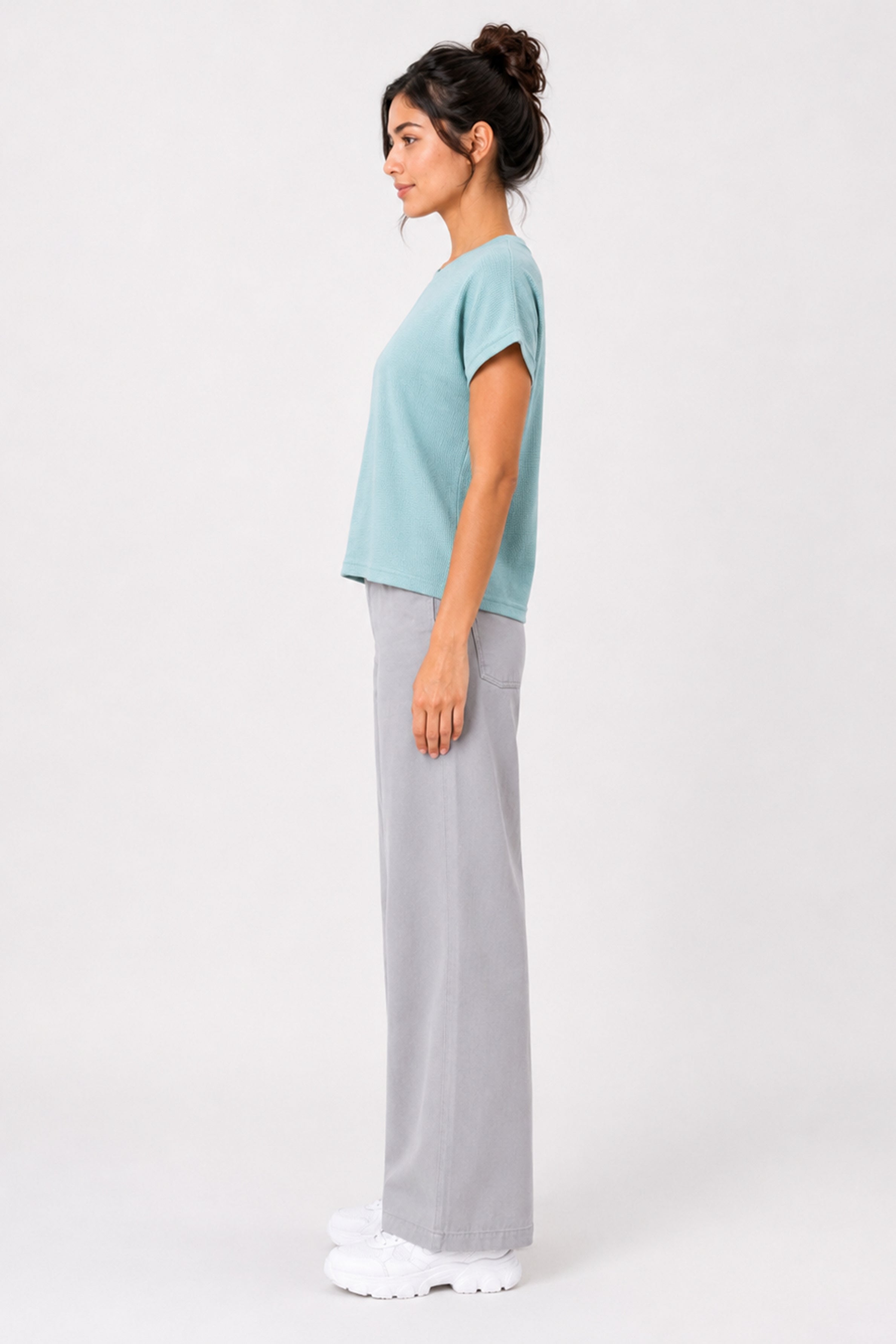 MODANO Casual Crew Neck Top - Green