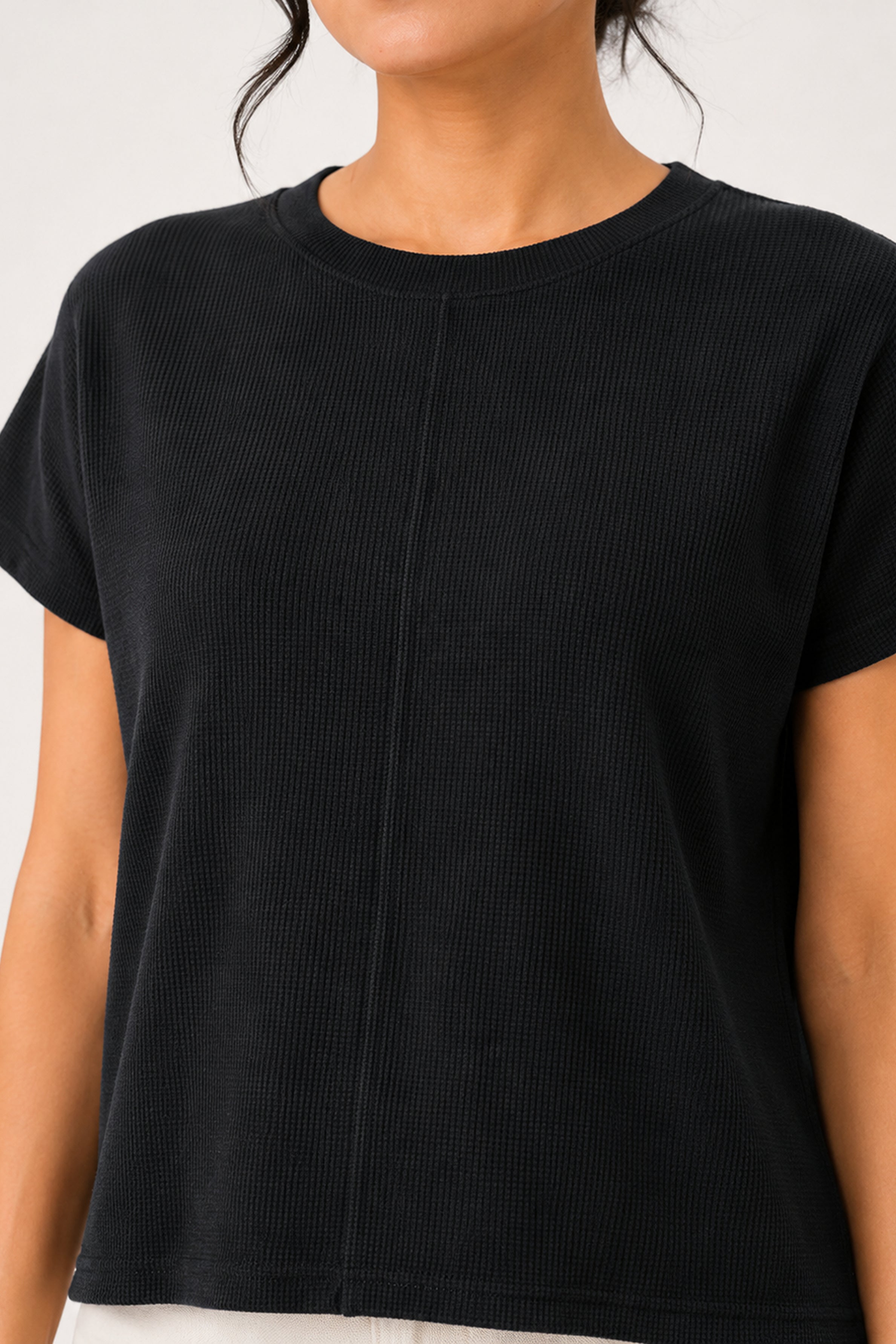 MODANO Casual Crew Neck Top - Black