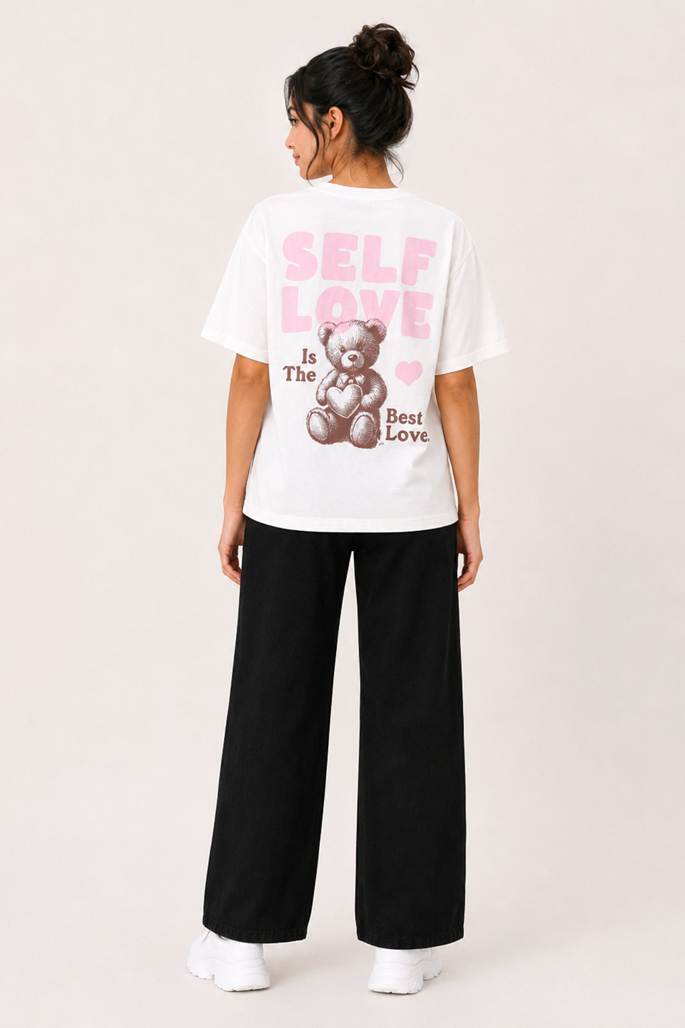 MODANO Casual Crew Neck Top - White