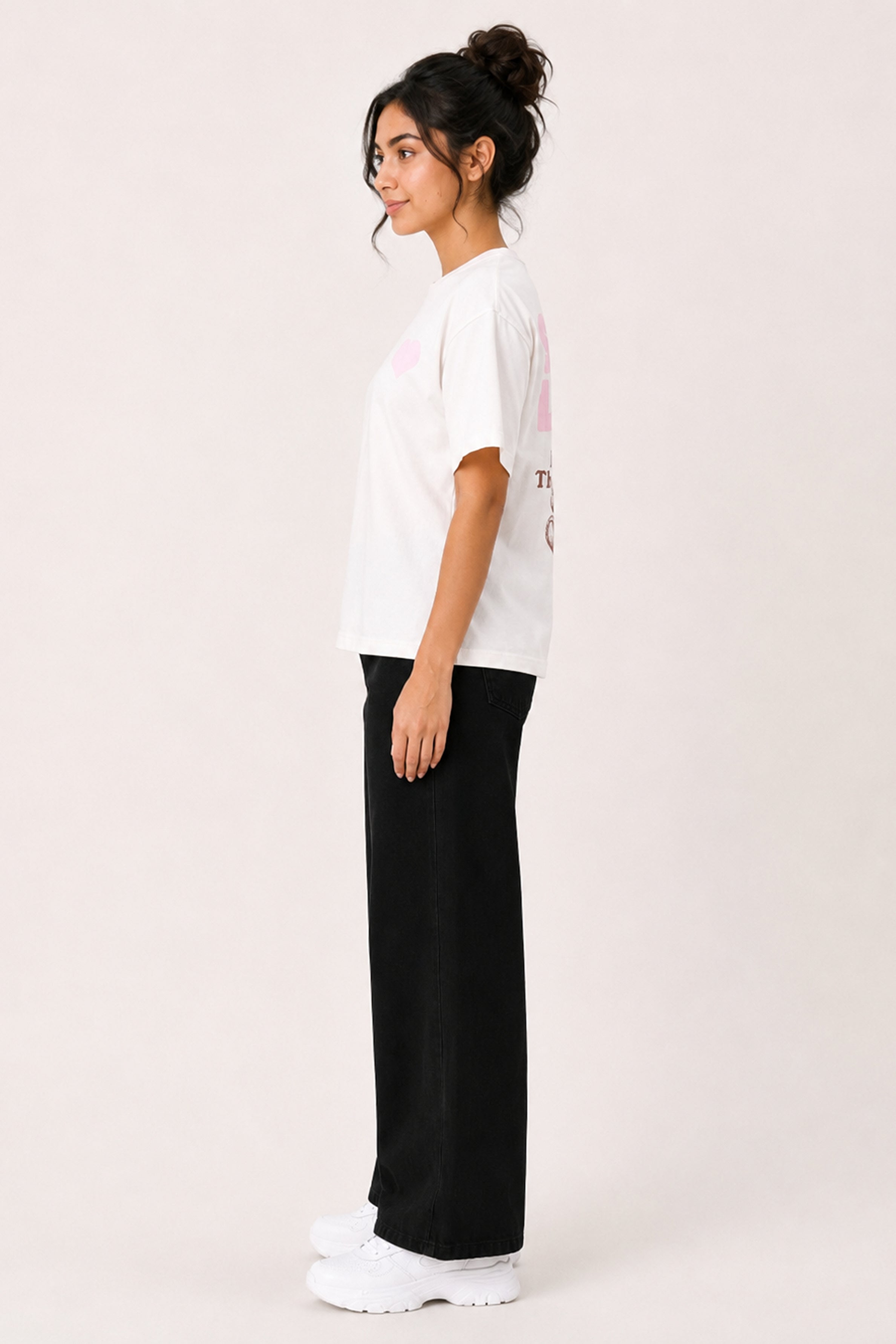 MODANO Casual Crew Neck Top - White