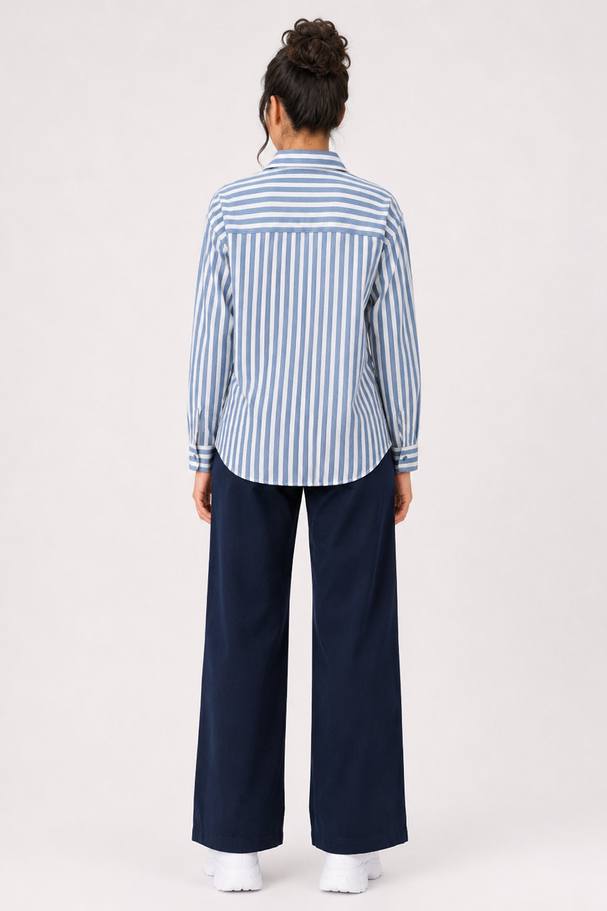 MODANO Casual Stripe Blouse  - Blue
