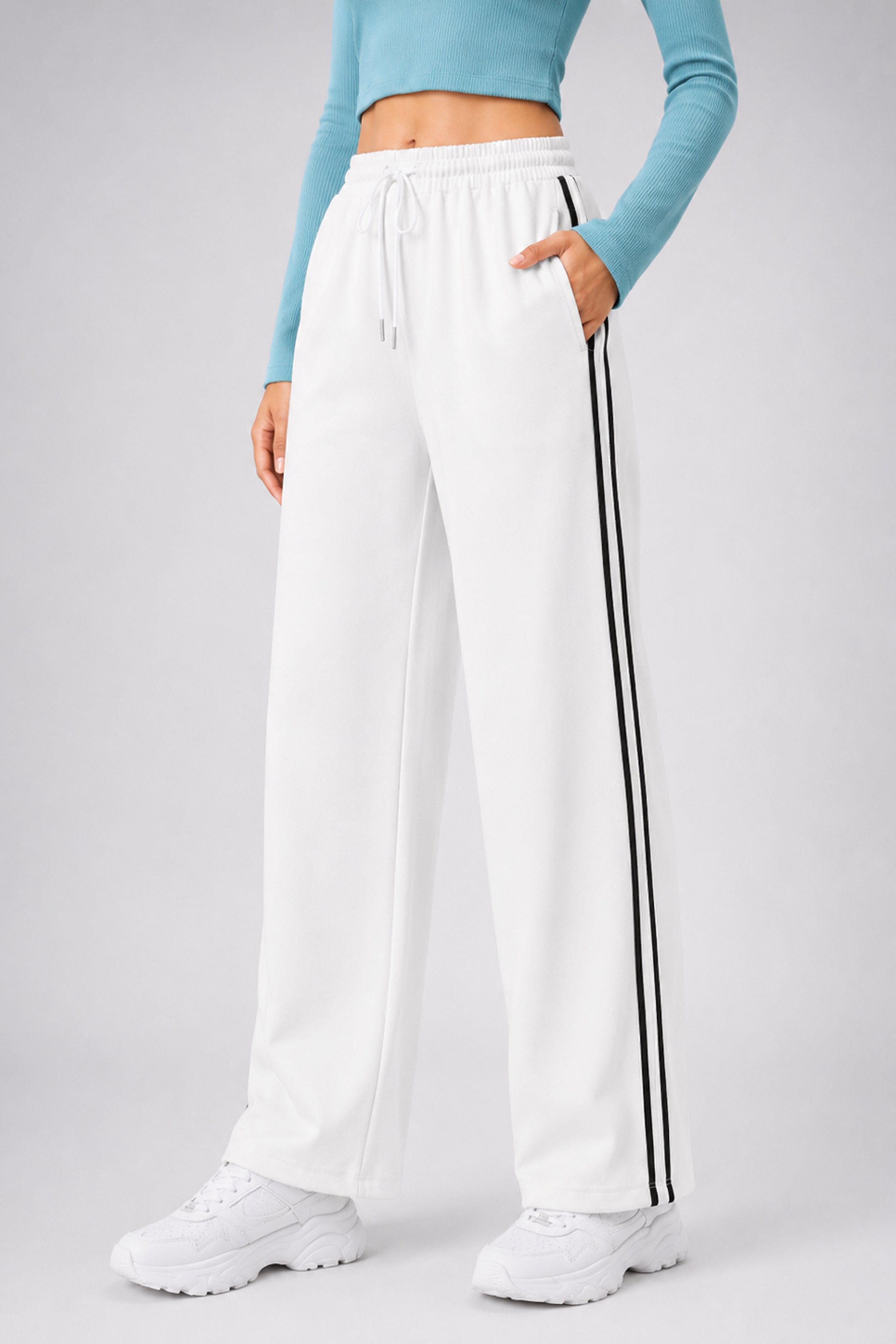 MODANO Casual Straight Pant - White