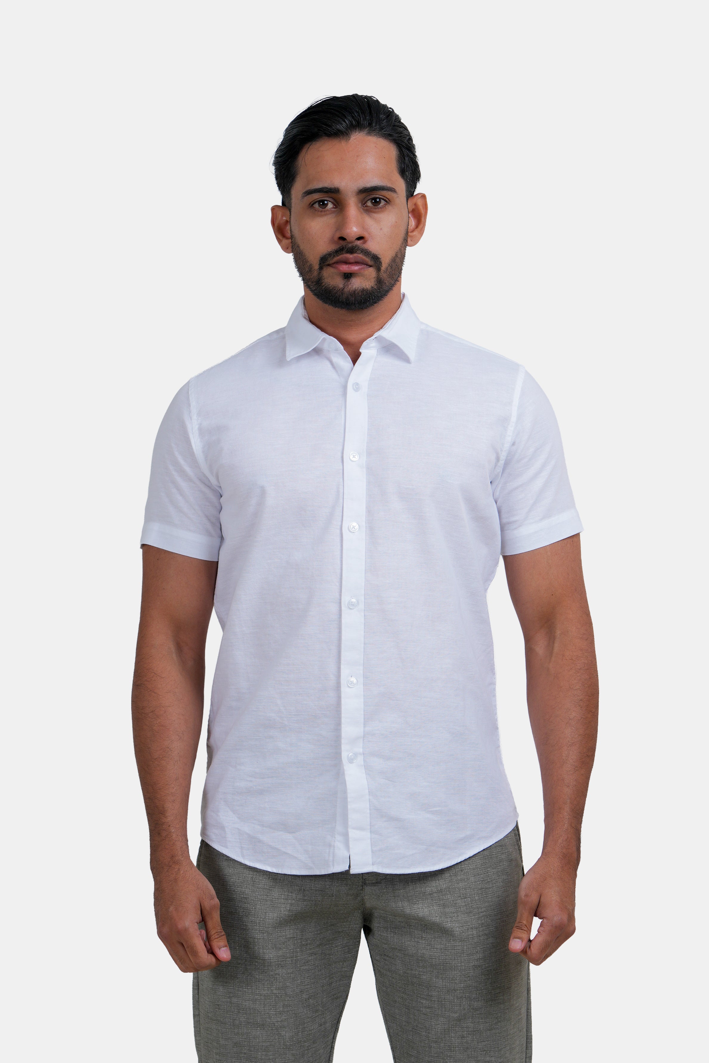 King Street Men's Linen Short-Sleeve Shirt
