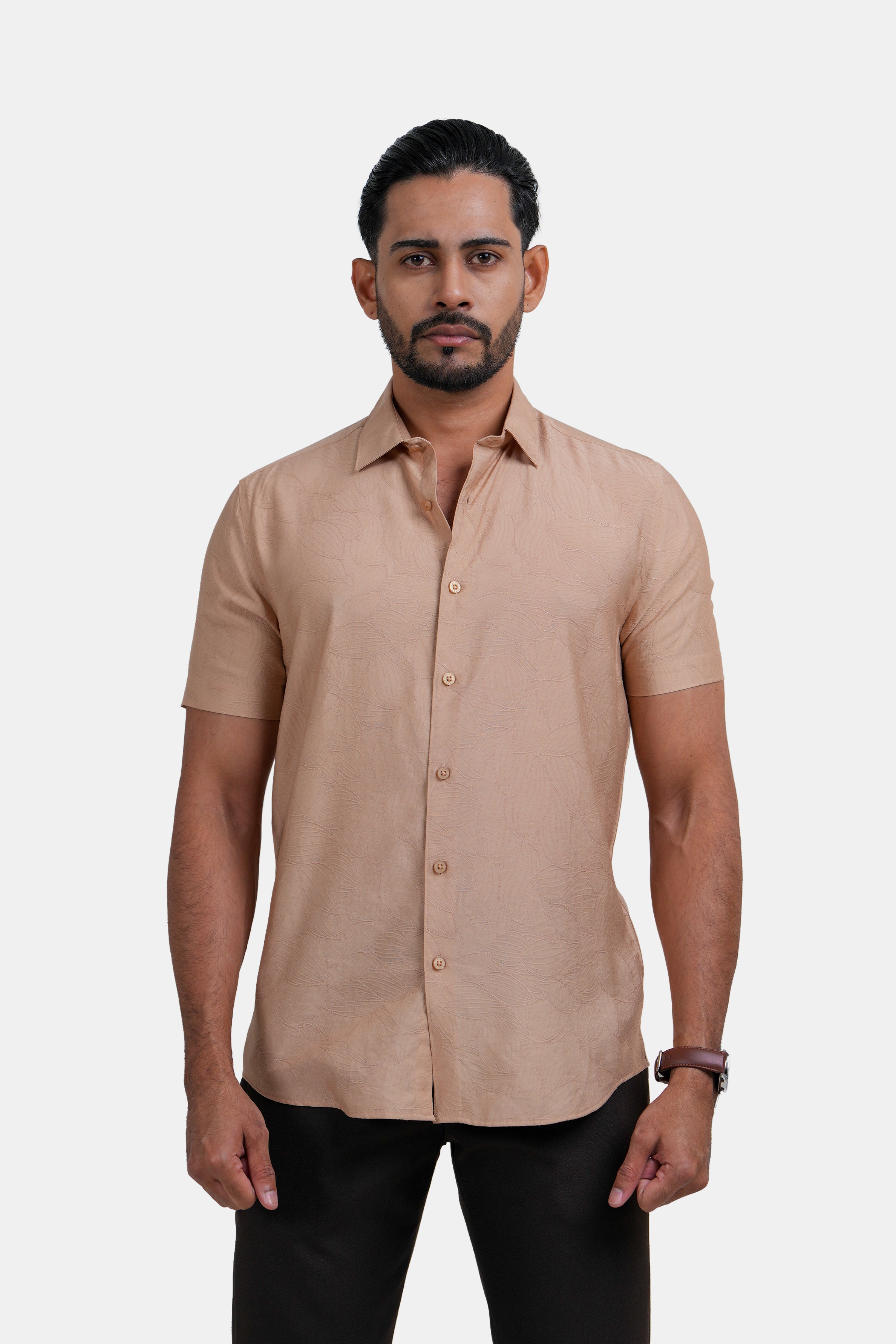 King Street Men’s Slim Fit Short Sleeve Casual Shirt