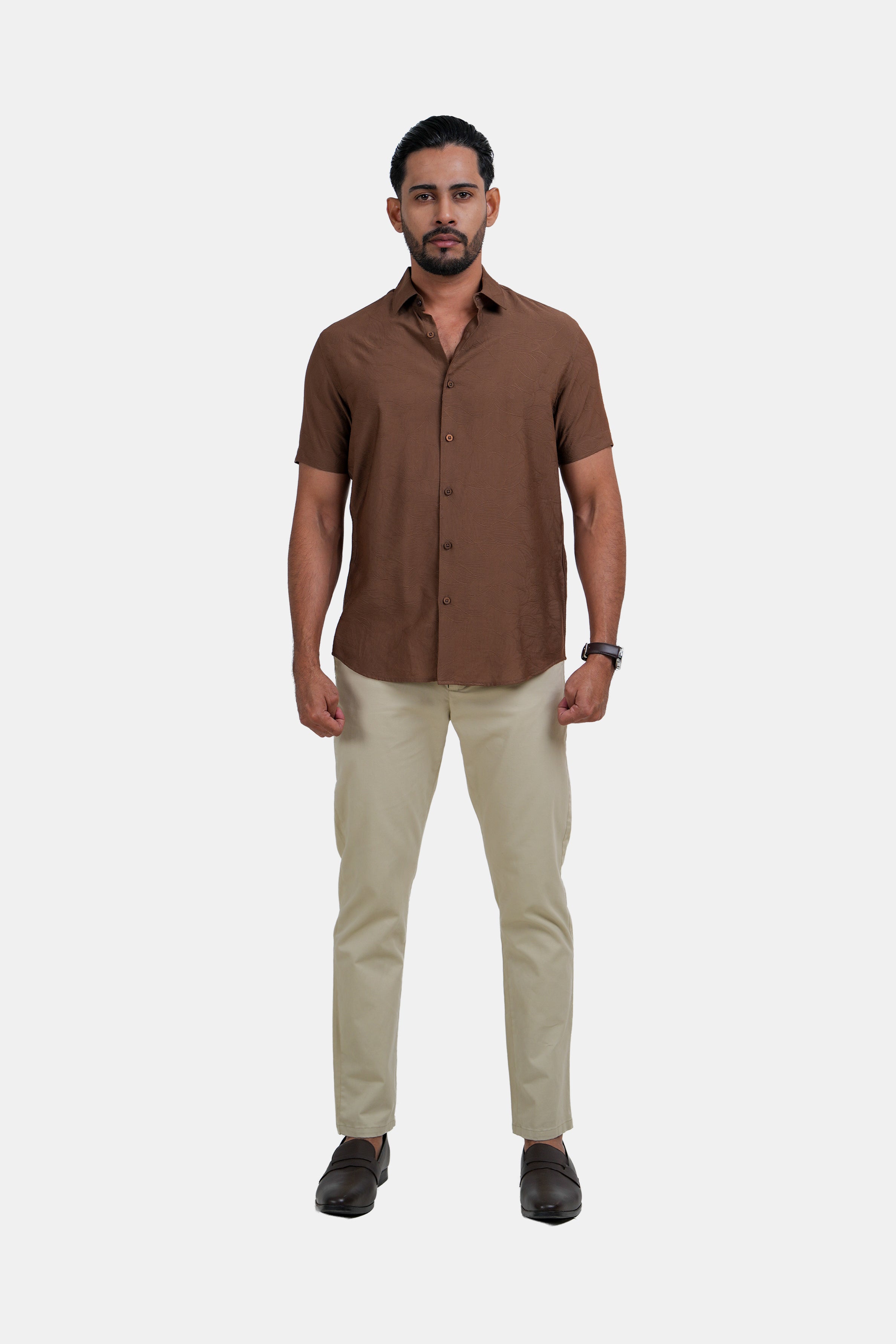 King Street Men’s Slim Fit Short Sleeve Casual Shirt